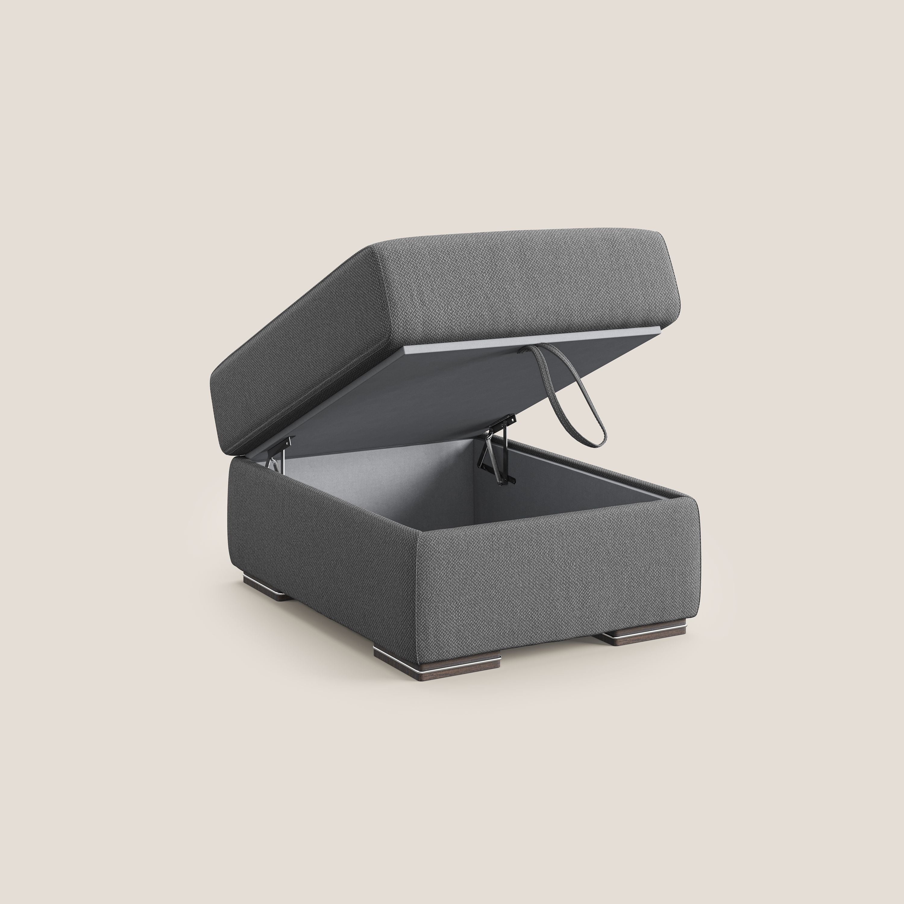 Sun pouf coffre en tissu détachable T05 anthracite - Image 6