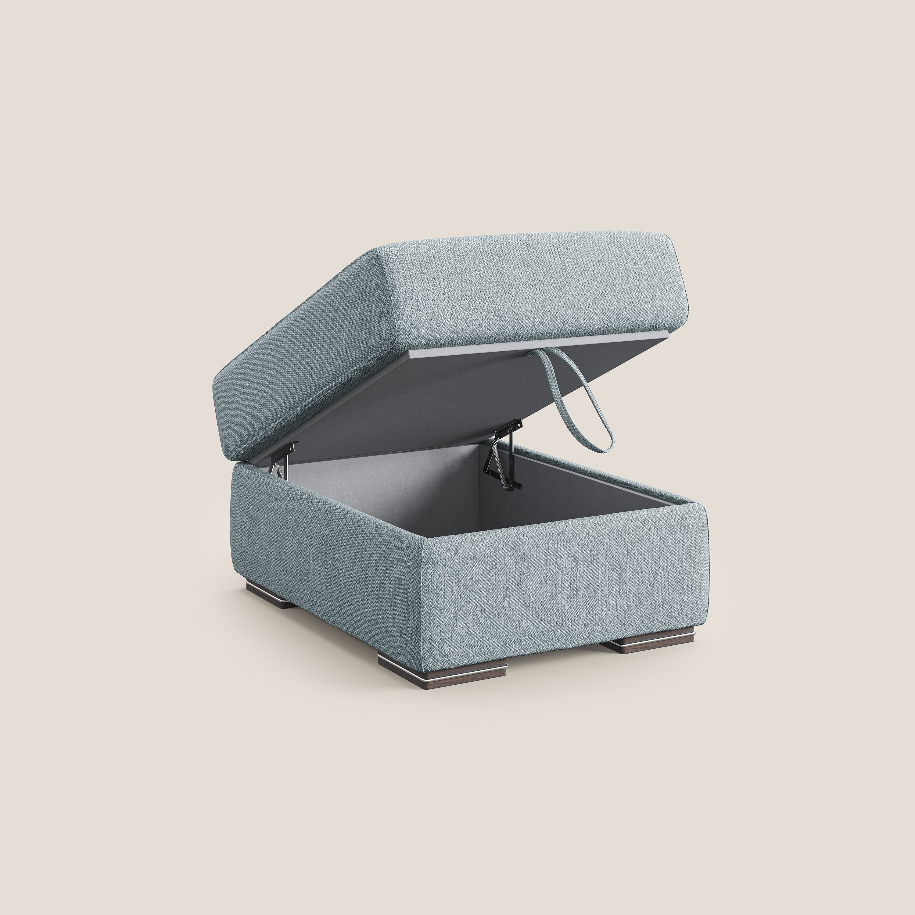 Sun pouf coffre en tissu détachable T05 bleu pastel - Image 6
