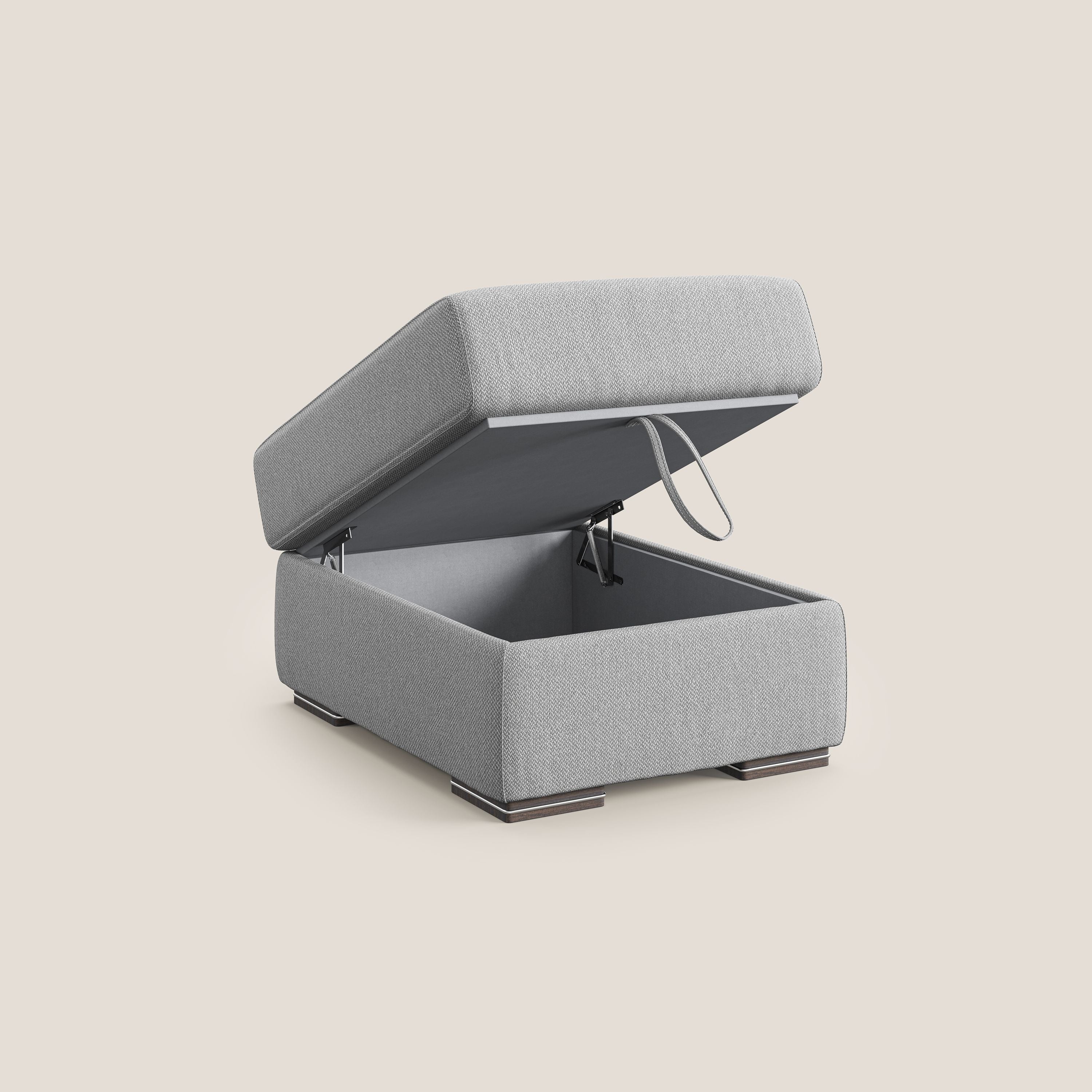 Sun pouf coffre en tissu détachable T05 gris - Image 6