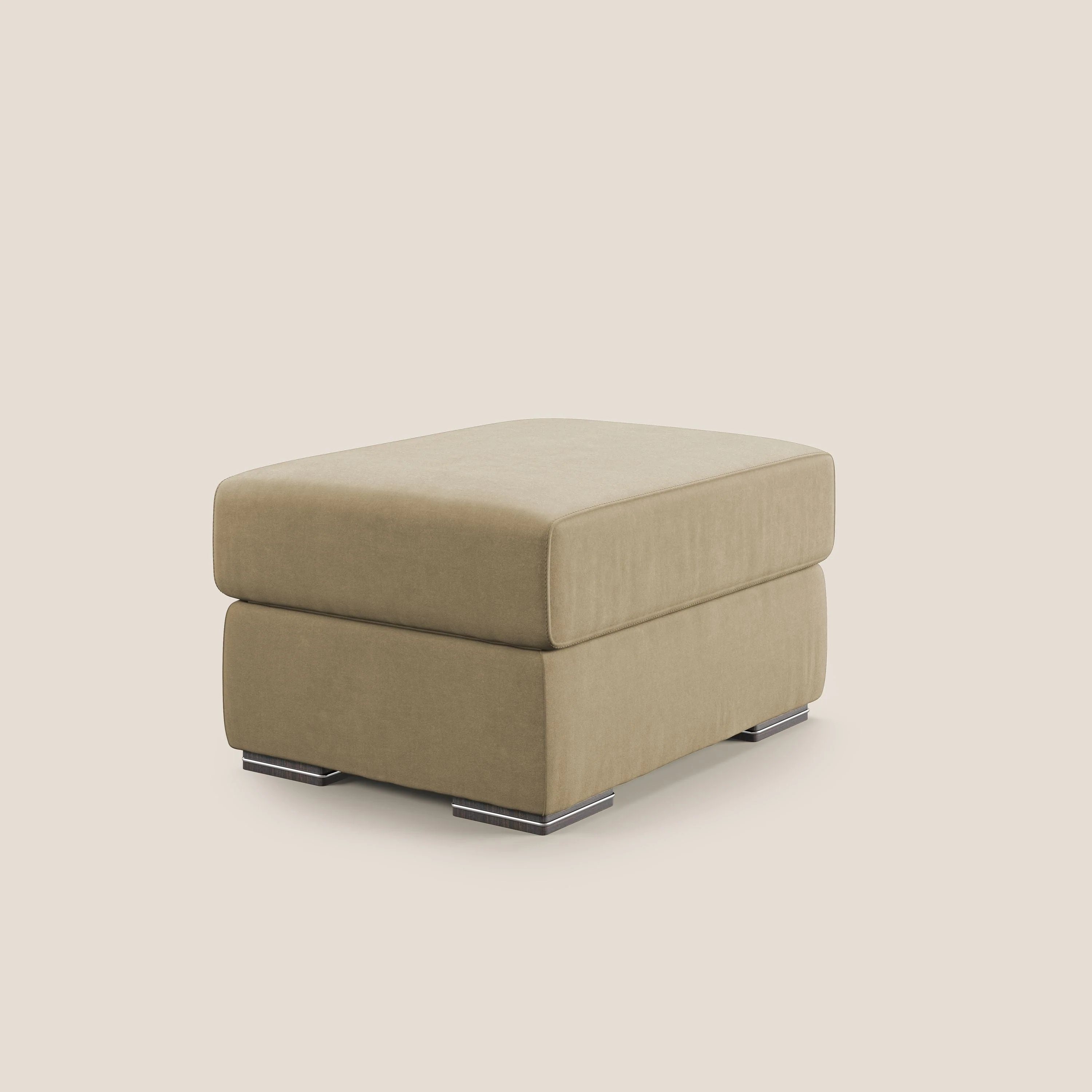 Sun pouf coffre en microfibre détachable T11 beige - Image 2