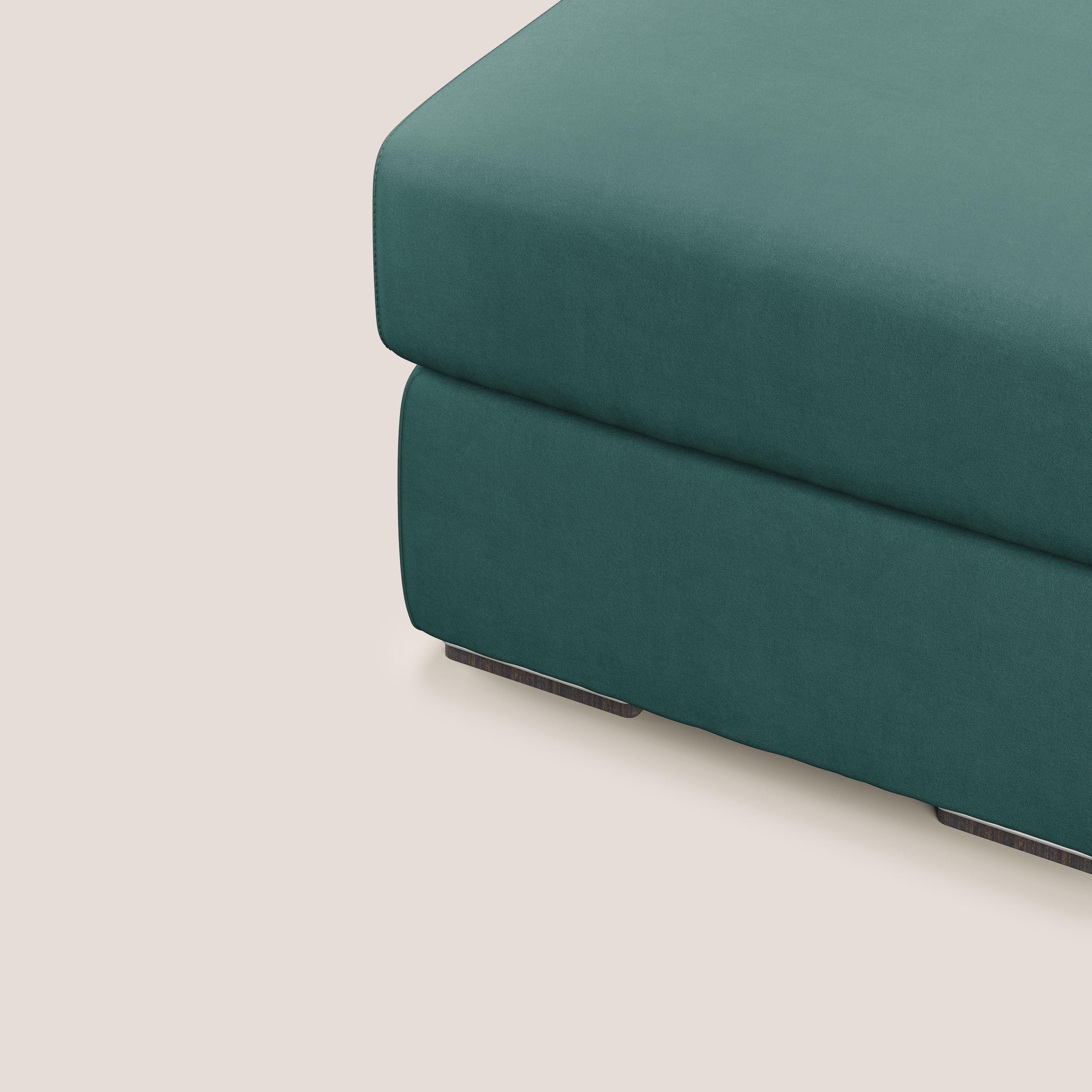 Sun pouf coffre en microfibre détachable T11 bleu canard - Image 5