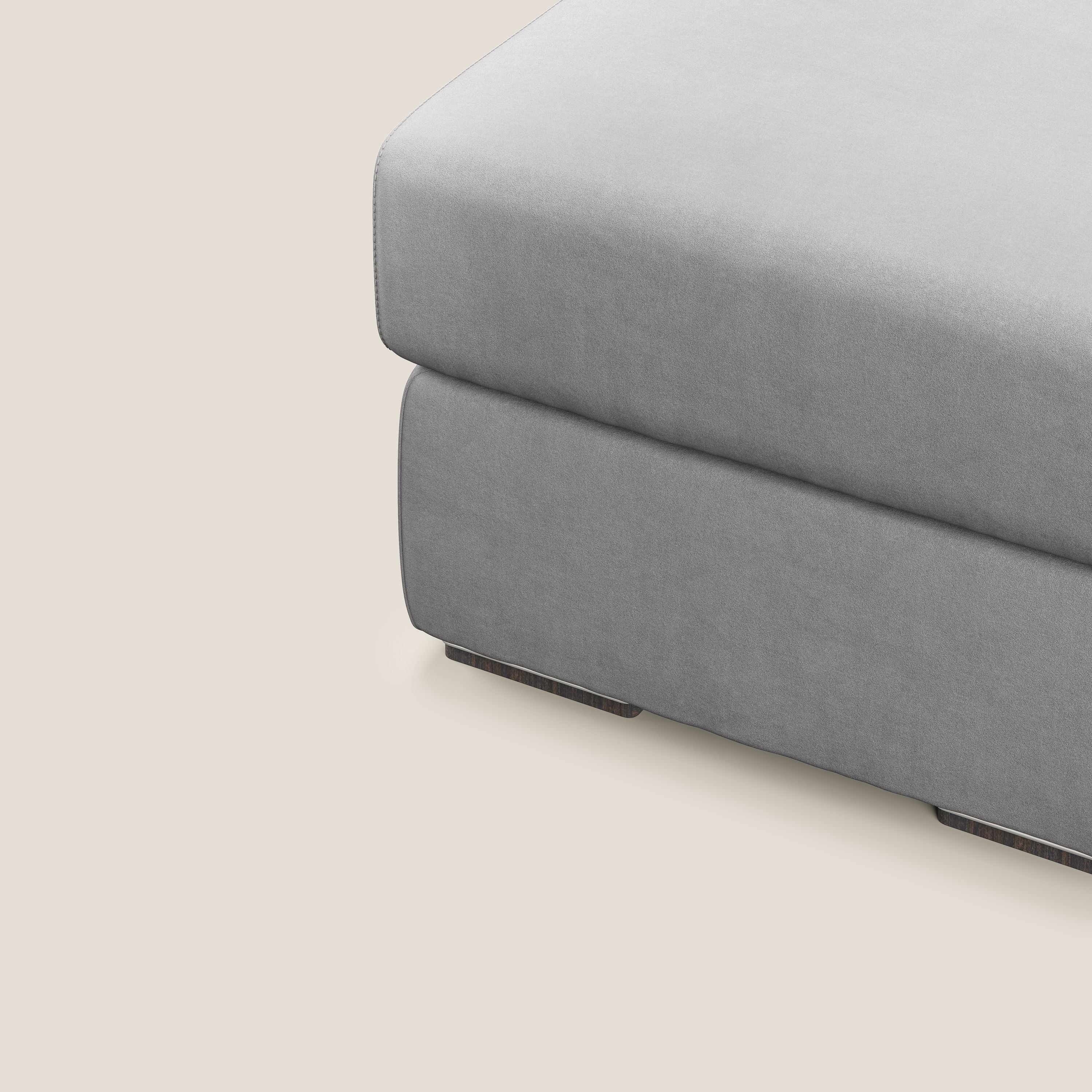 Sun pouf coffre en microfibre détachable T11 gris - Image 5