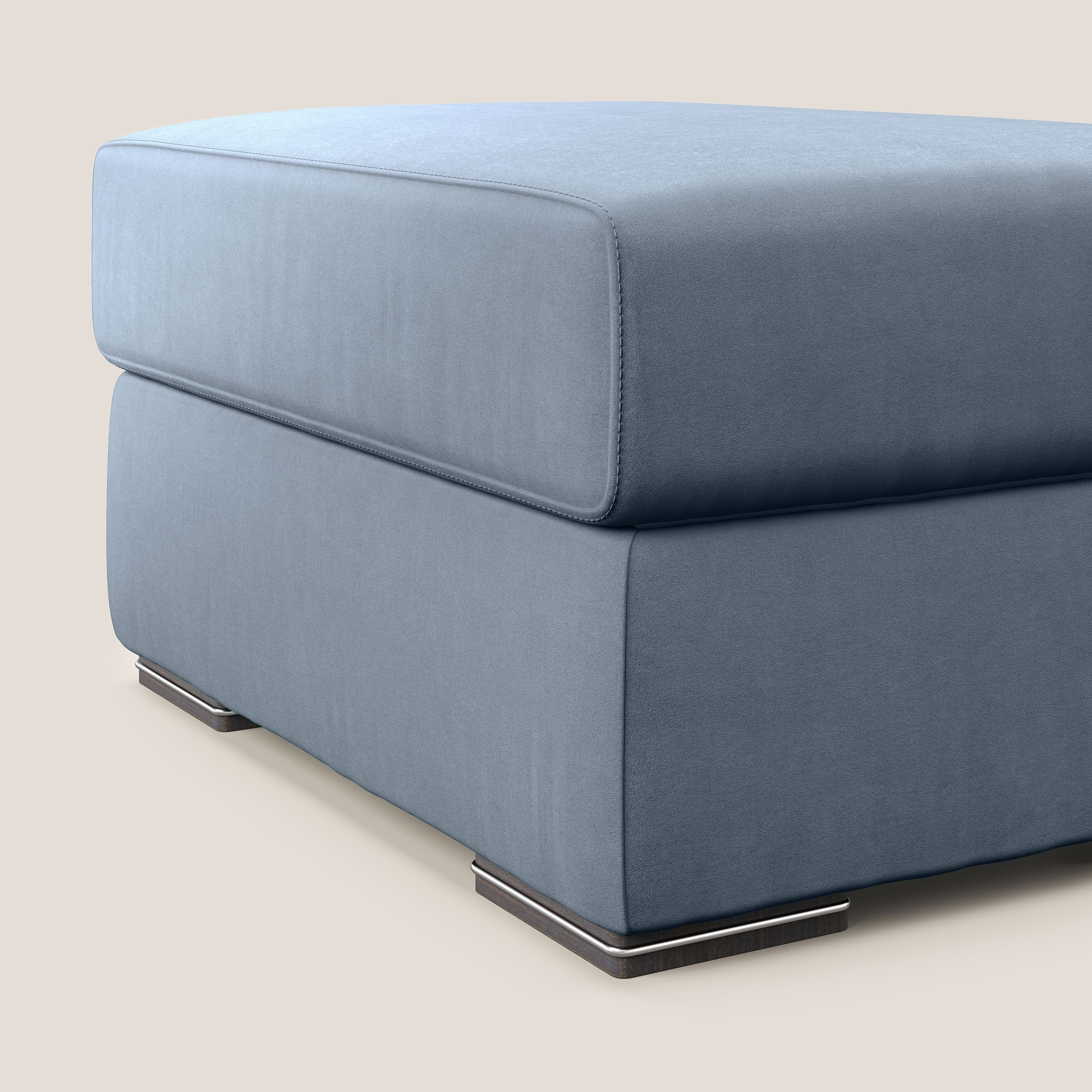 Sun pouf coffre en microfibre détachable T11 sucre glace - Image 3