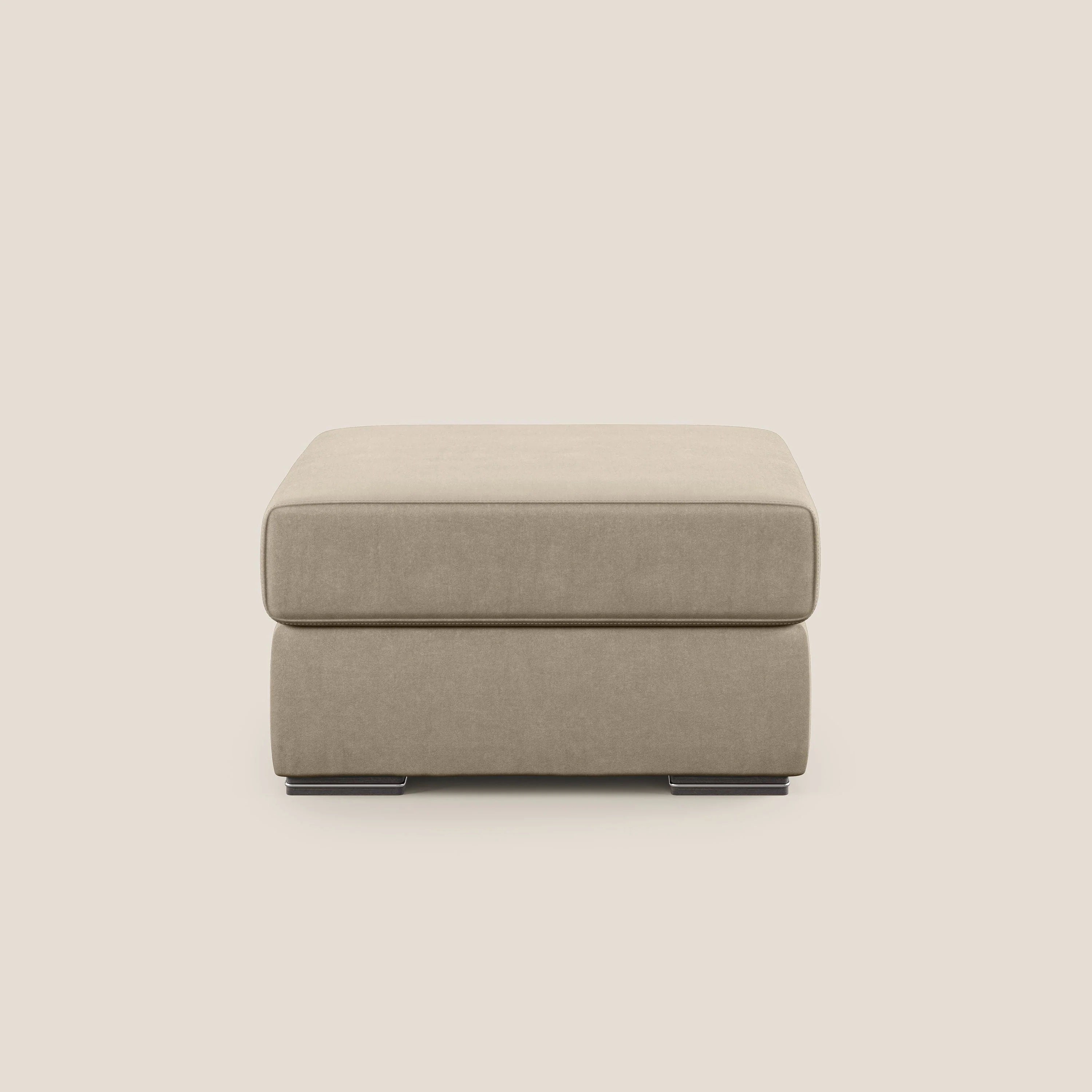 Sun pouf coffre en microfibre détachable T11 Taupe tortora