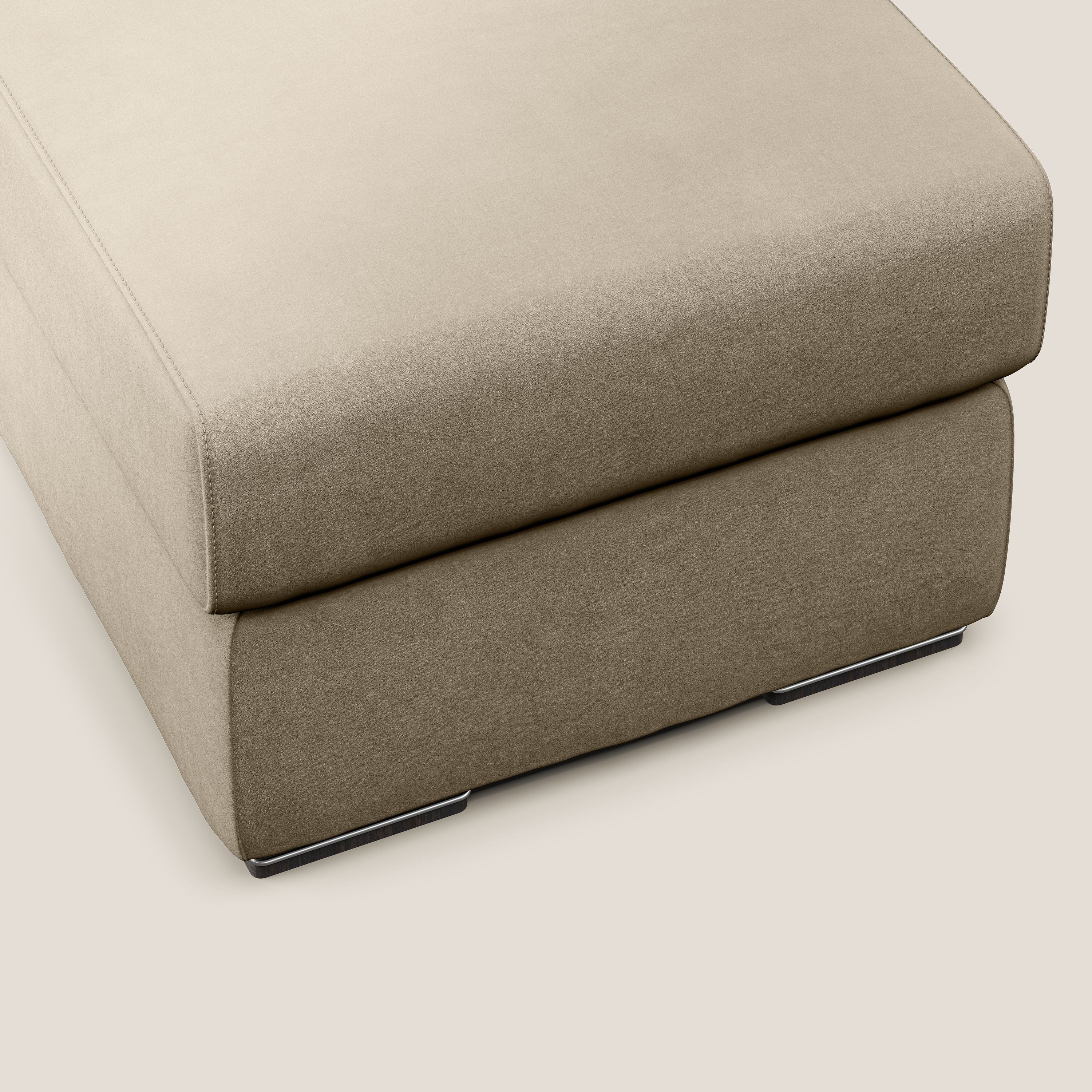 Sun pouf coffre en microfibre détachable T11 Taupe tortora - Image 4