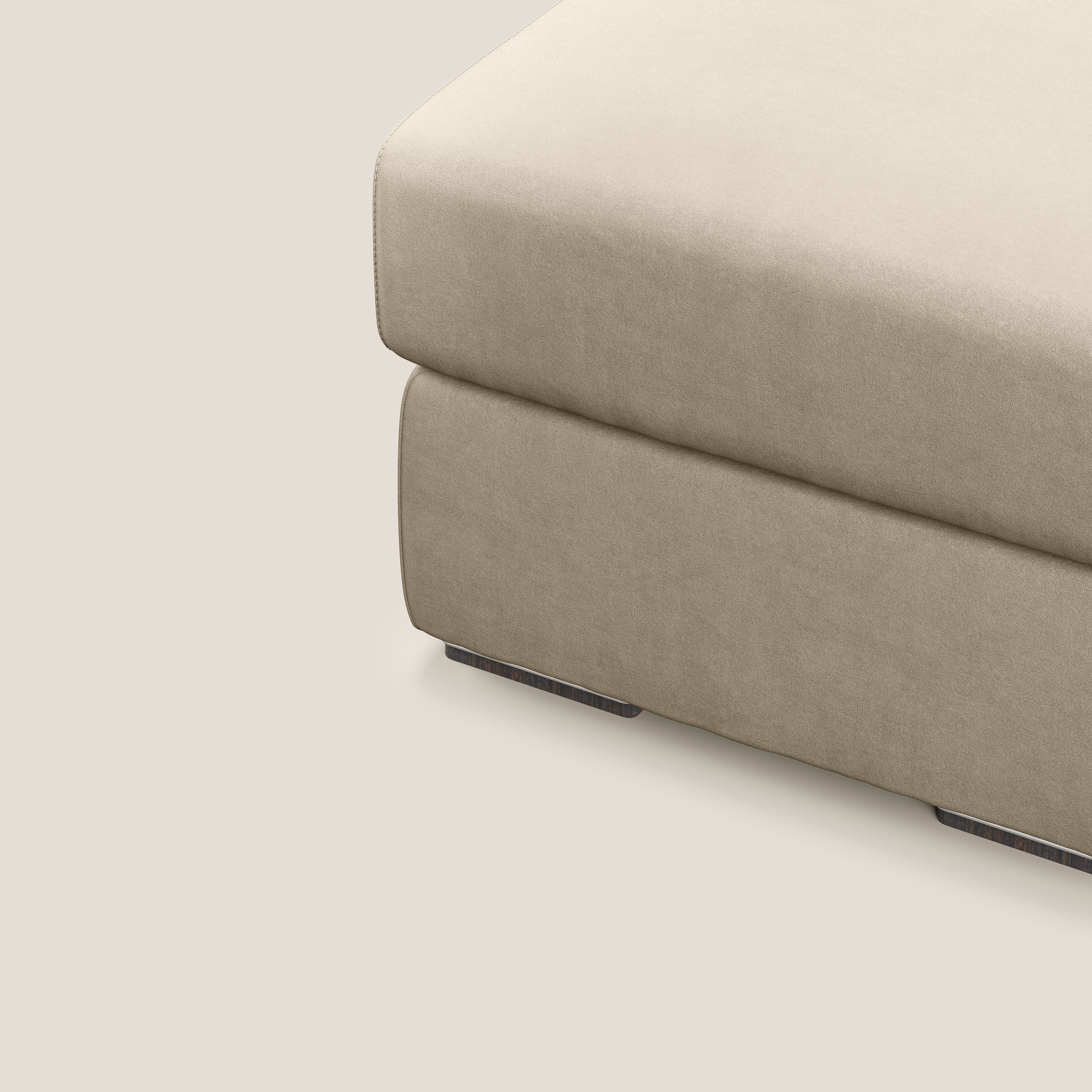 Sun pouf coffre en microfibre détachable T11 Taupe tortora - Image 5