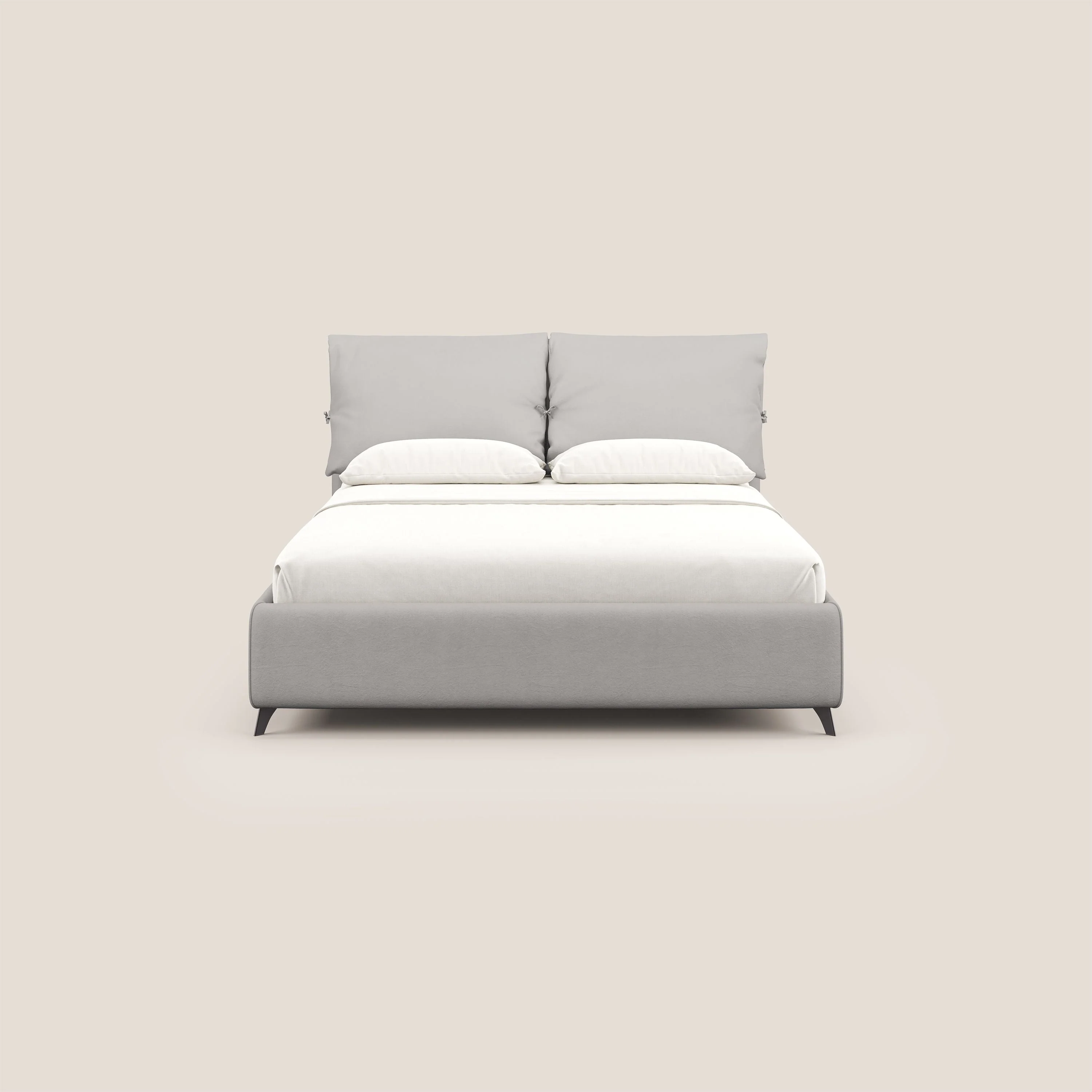 Susan lit rembourré avec coffre complètement déhoussable en microfibre détachable T11 gris clair - Image 3