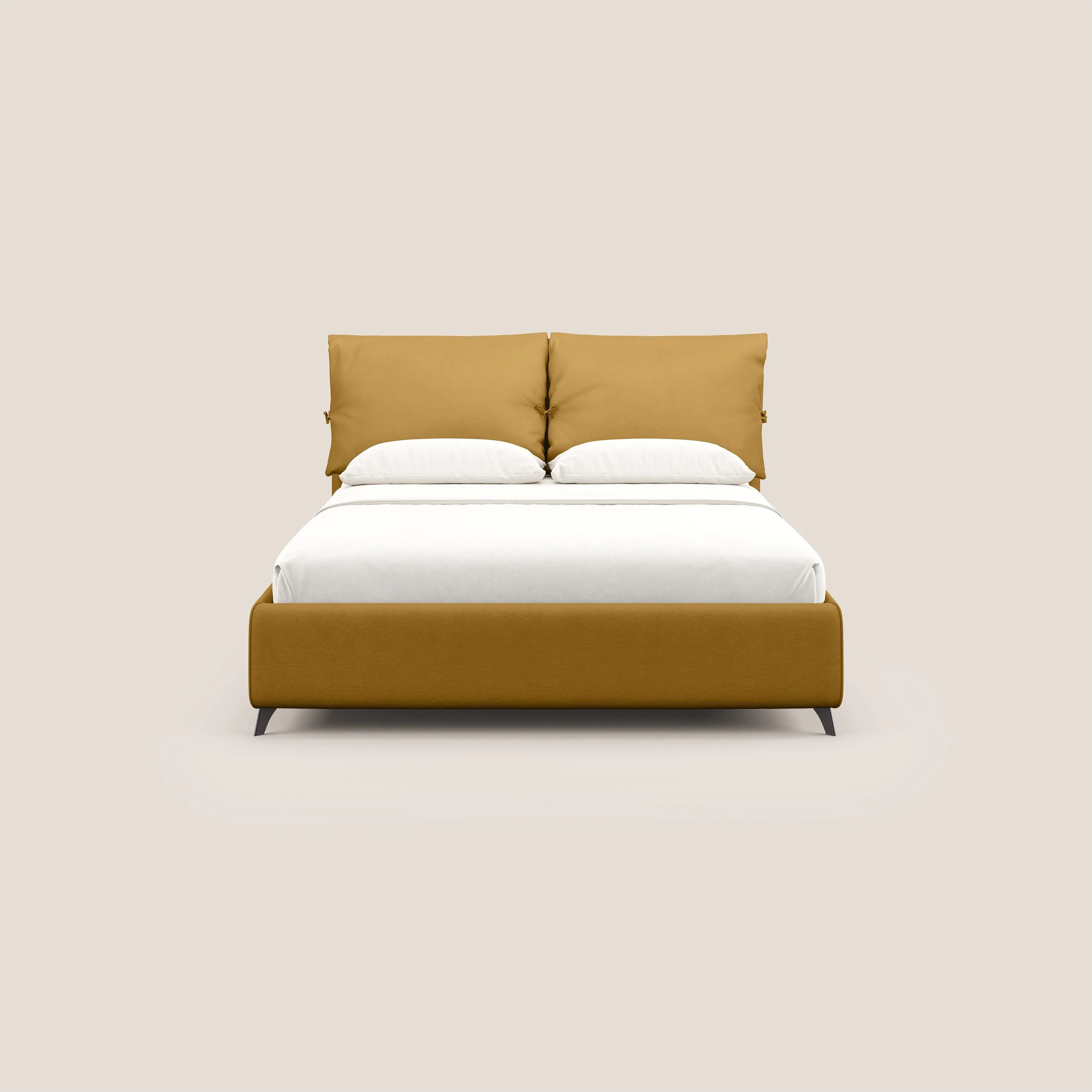 Susan lit rembourré avec coffre complètement déhoussable en microfibre détachable T11 jaune - Image 3