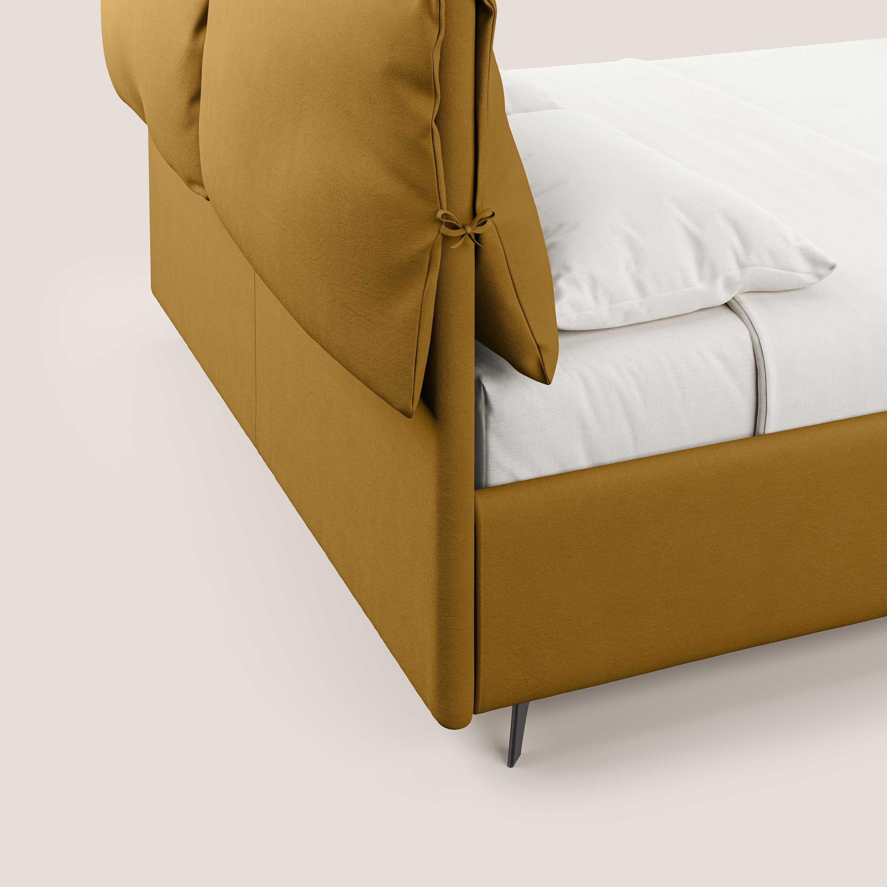 Susan lit rembourré avec coffre complètement déhoussable en microfibre détachable T11 jaune - Image 5