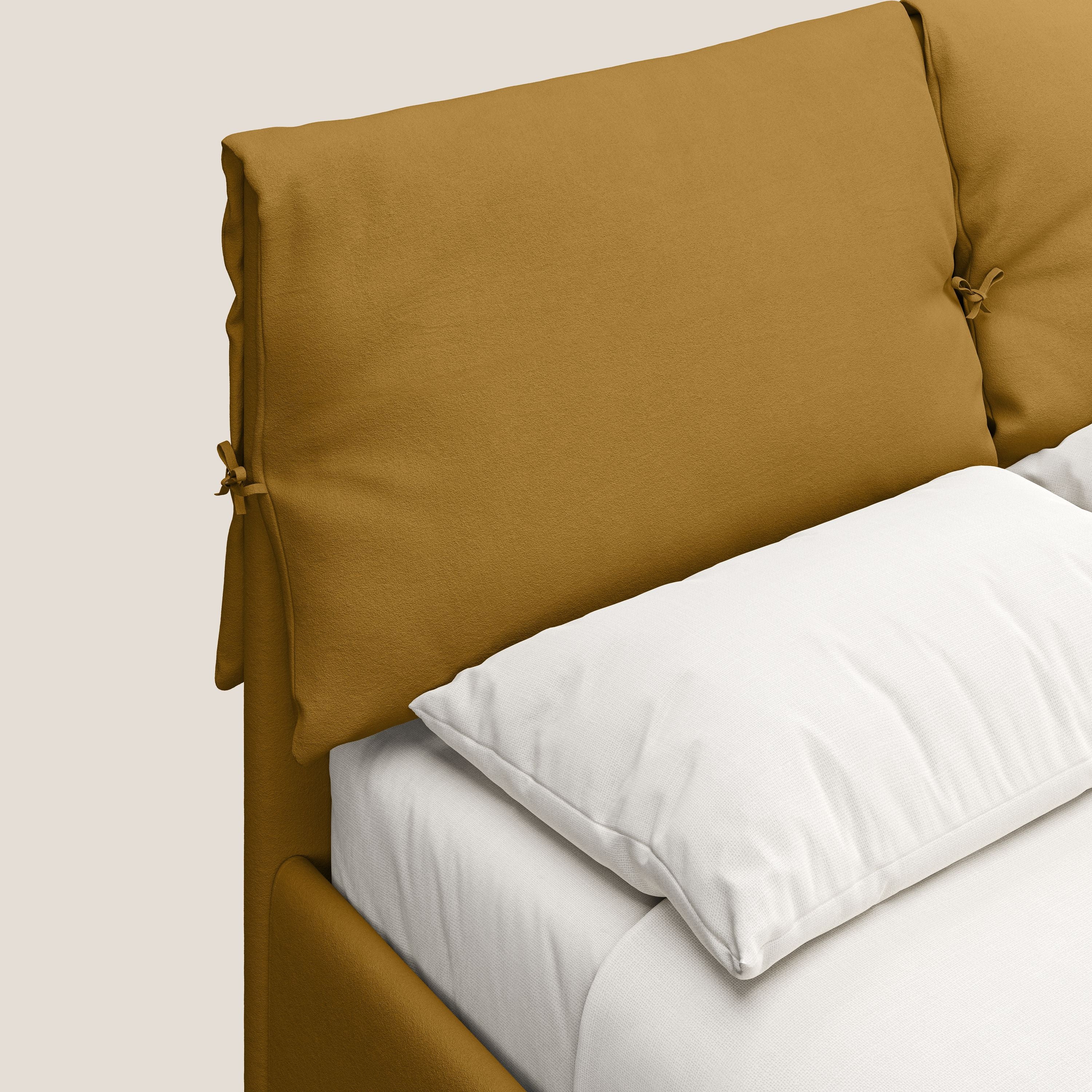 Susan lit rembourré avec coffre complètement déhoussable en microfibre détachable T11 jaune - Image 7