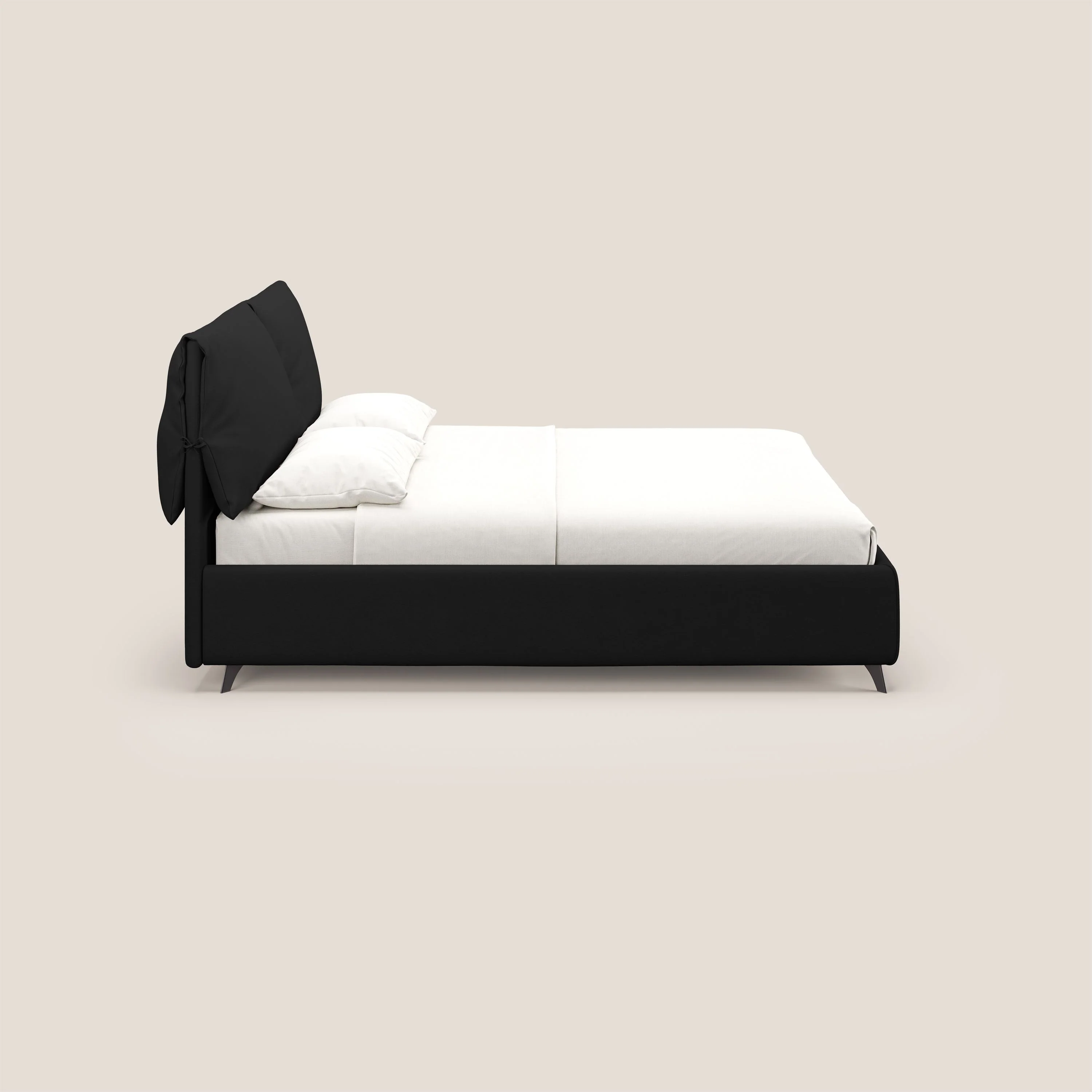 Susan lit rembourré avec coffre complètement déhoussable en microfibre détachable T11 noir - Image 5