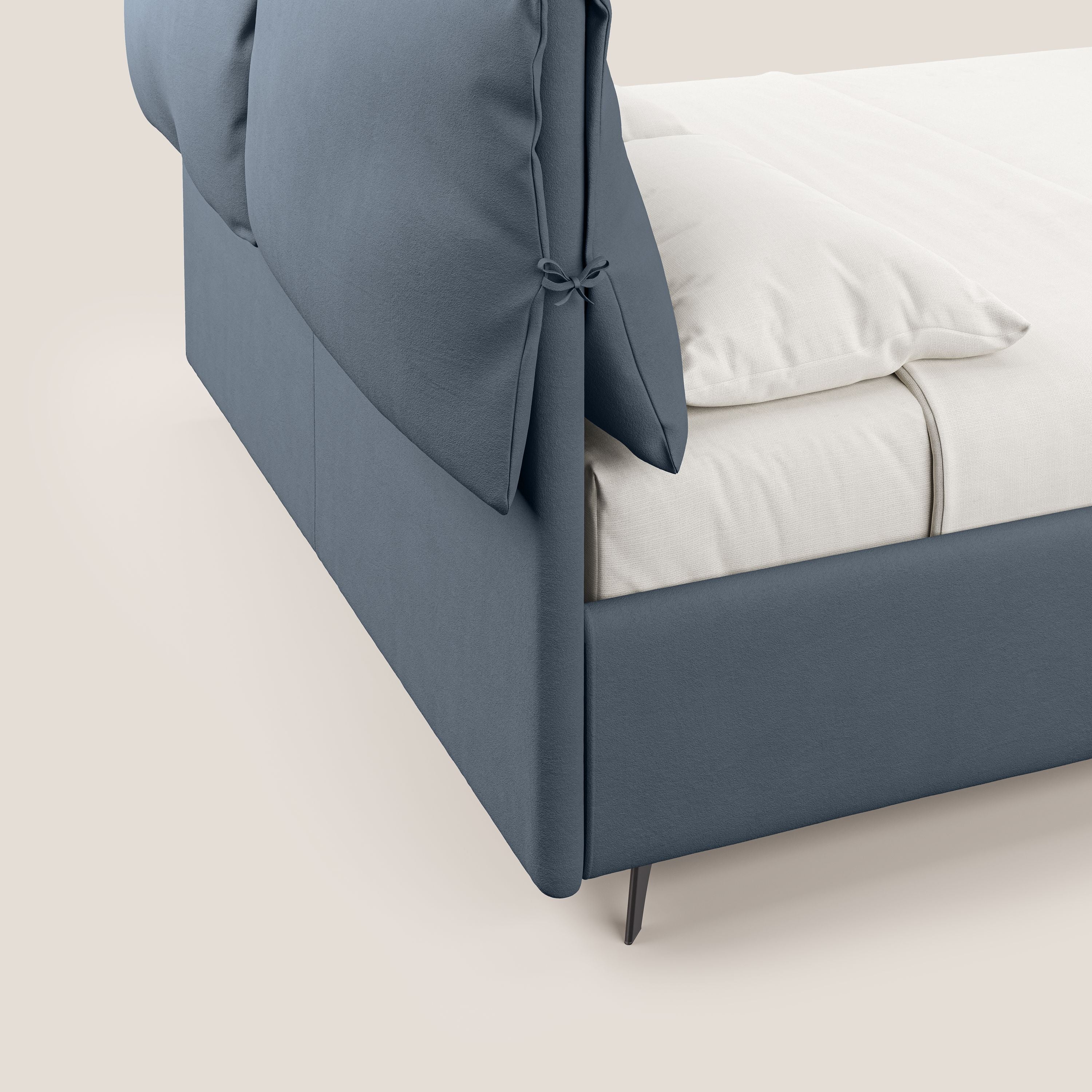 Susan lit rembourré avec coffre complètement déhoussable en microfibre détachable T11 sucre glace - Image 4