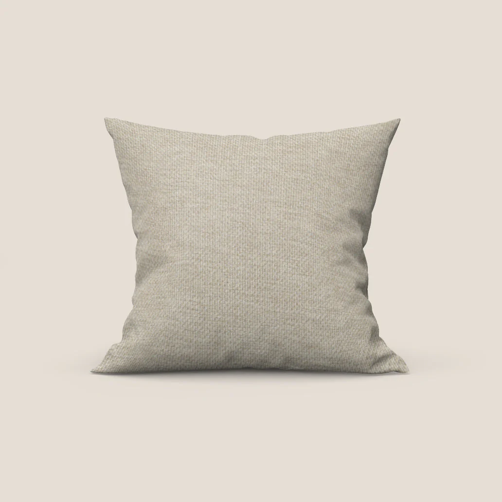 Coussin Tauro disponible en plusieurs couleurs, en tissu mélangé coton détachable T18 crème
