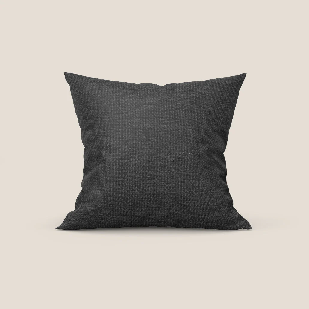 Coussin Tauro disponible en plusieurs couleurs, en tissu mélangé coton détachable T18 noir