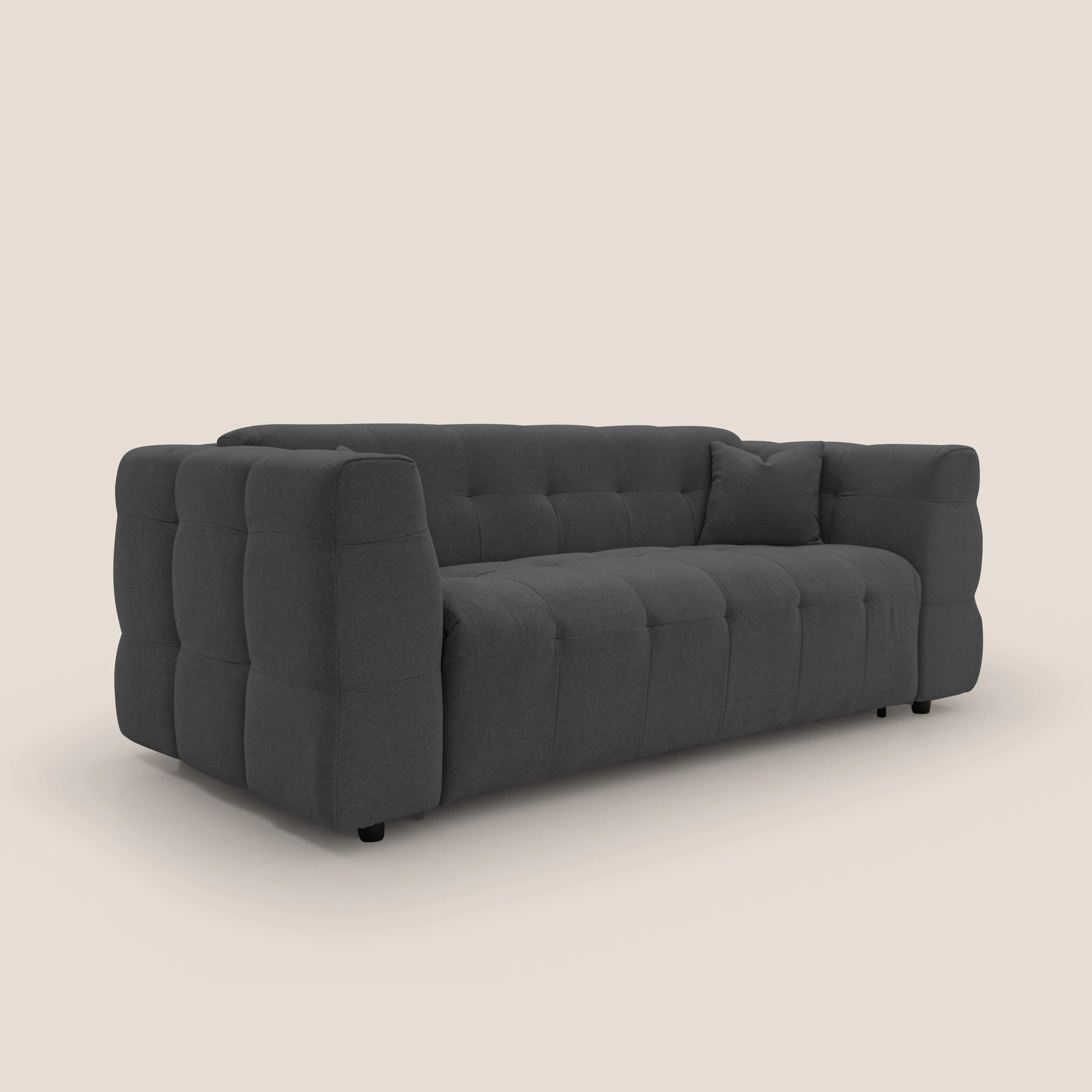 Tender Canapé convertible avec matelas H14 cm en bouclette imperméable T07 anthracite - Image 4