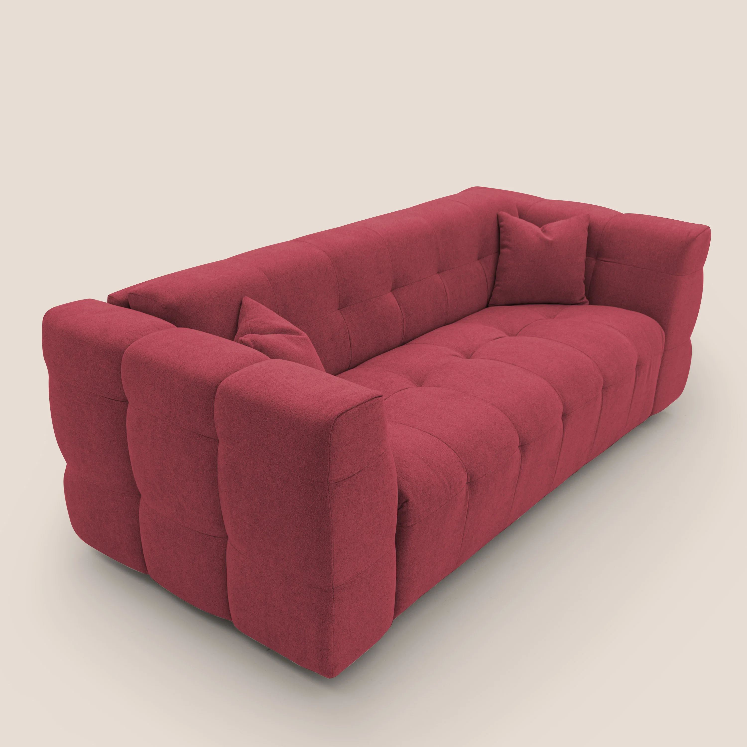 Tender Canapé convertible avec matelas H14 cm en bouclette imperméable T07 rouge - Image 10