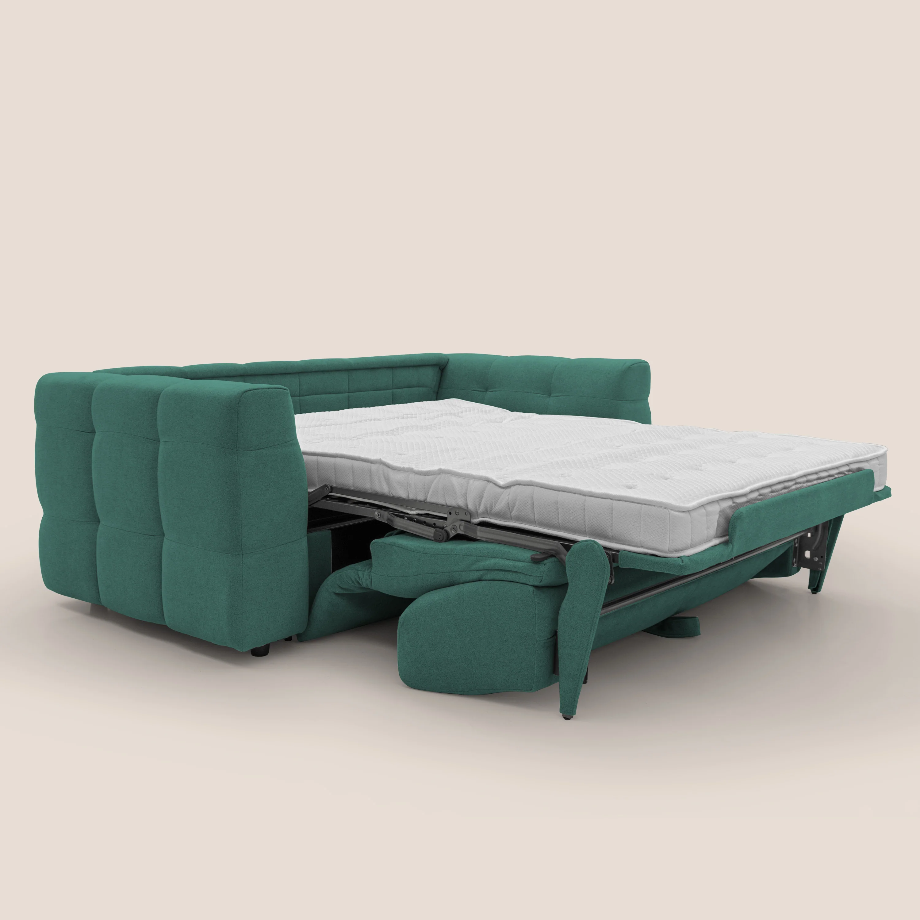 Tender Canapé convertible avec matelas H14 cm en bouclette imperméable T07 vert - Image 4