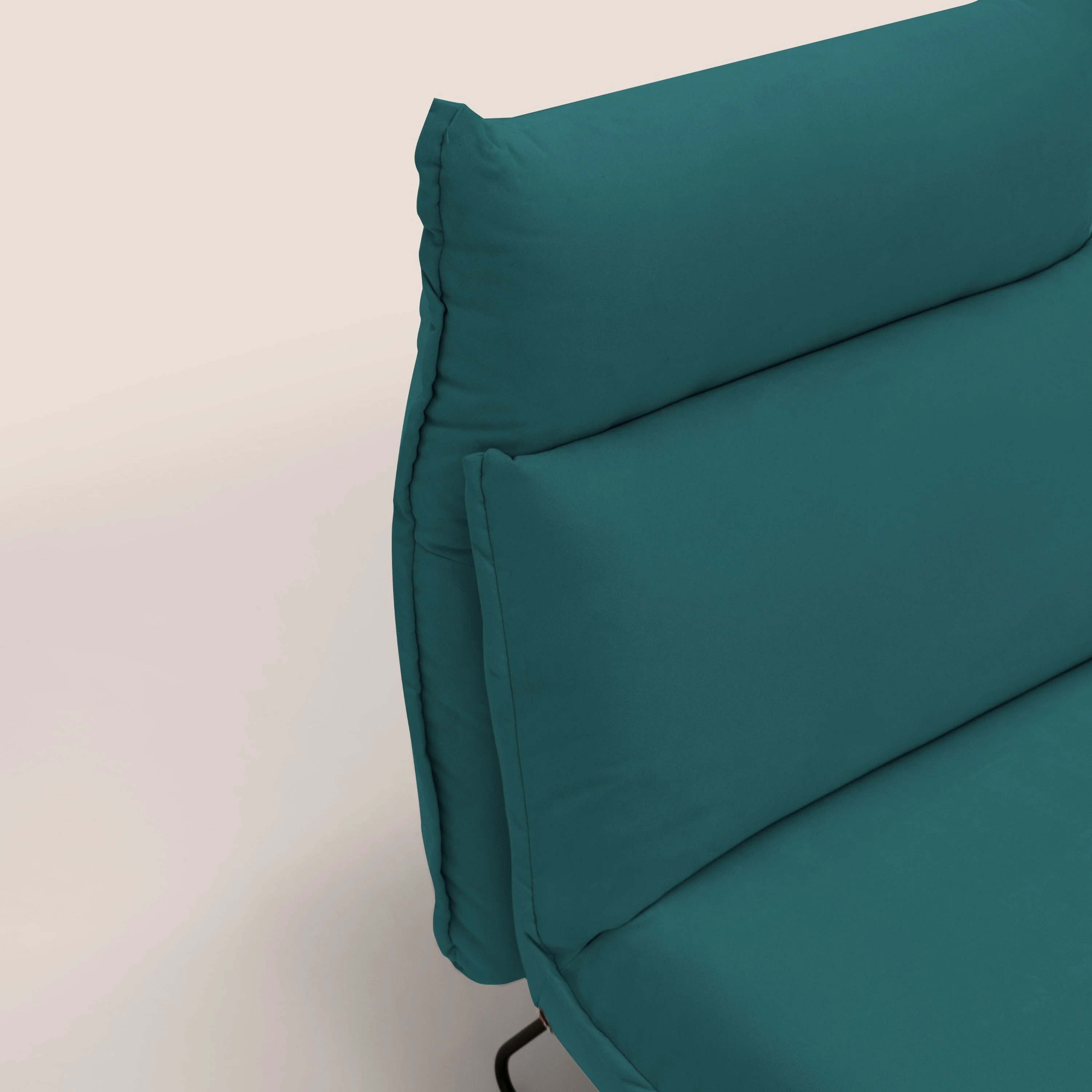 Tessa Fauteuil au design moderne en microfibre détachable T11 bleu canard - Image 3