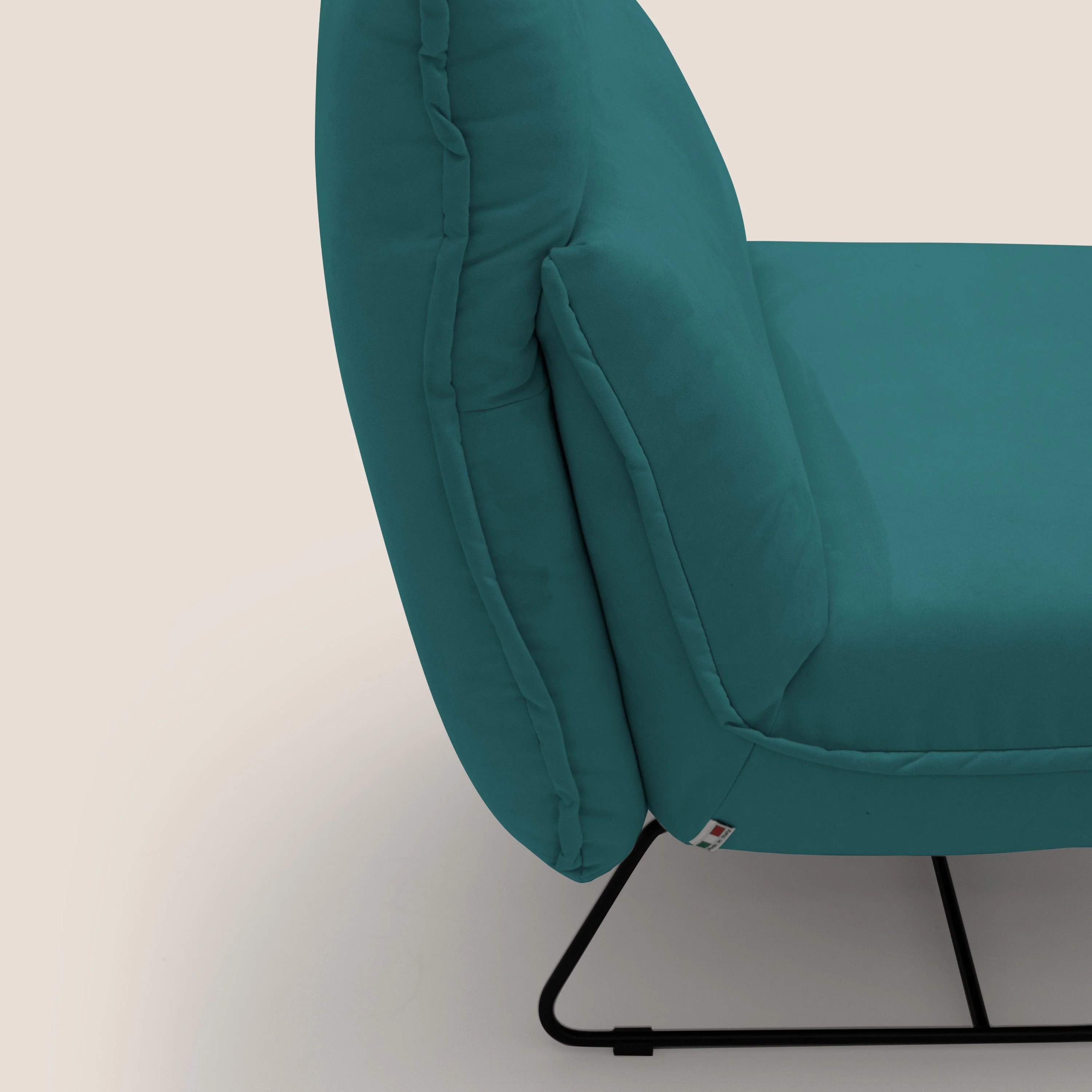 Tessa Fauteuil au design moderne en microfibre détachable T11 bleu canard - Image 4