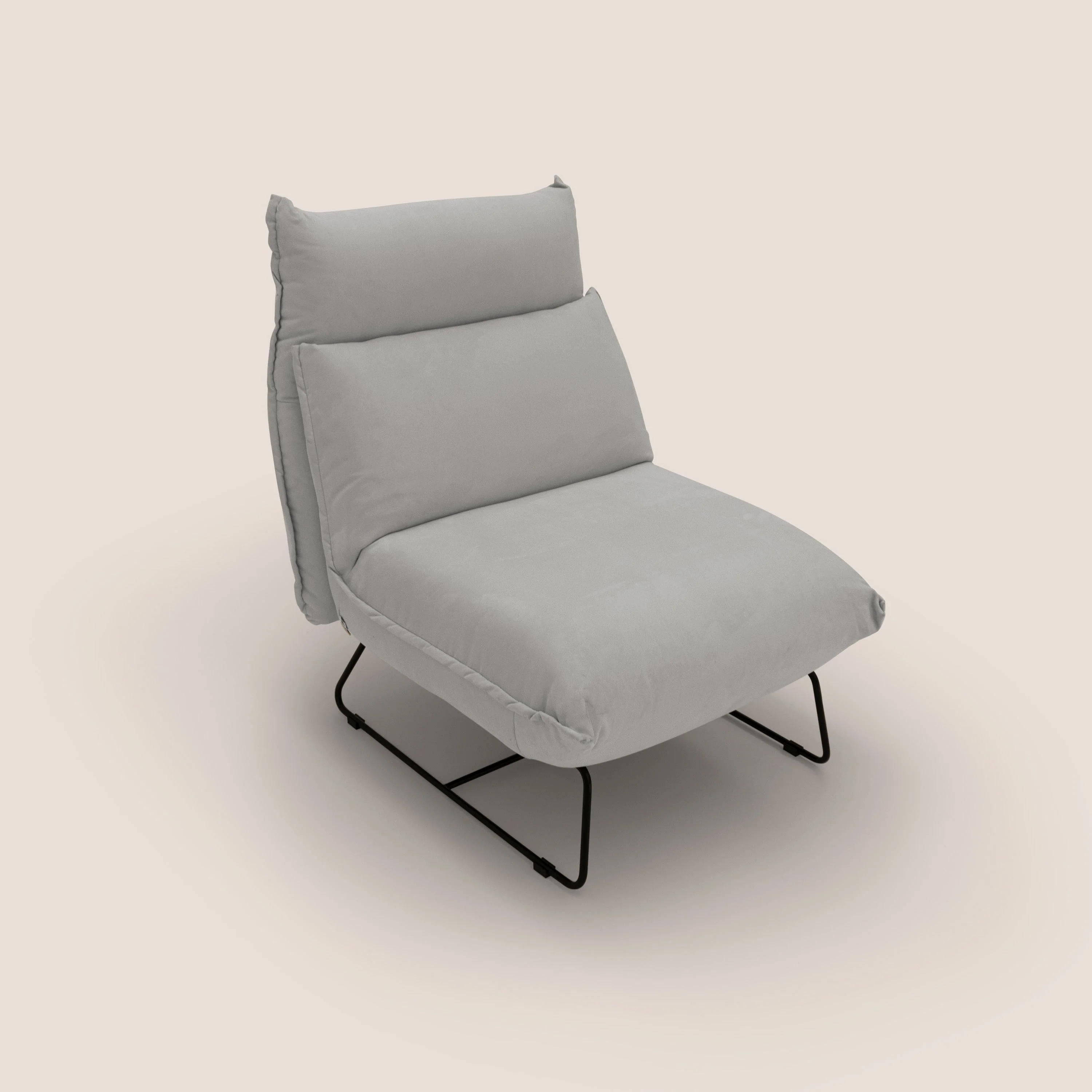 Tessa Fauteuil au design moderne en microfibre détachable T11 gris clair - Image 5