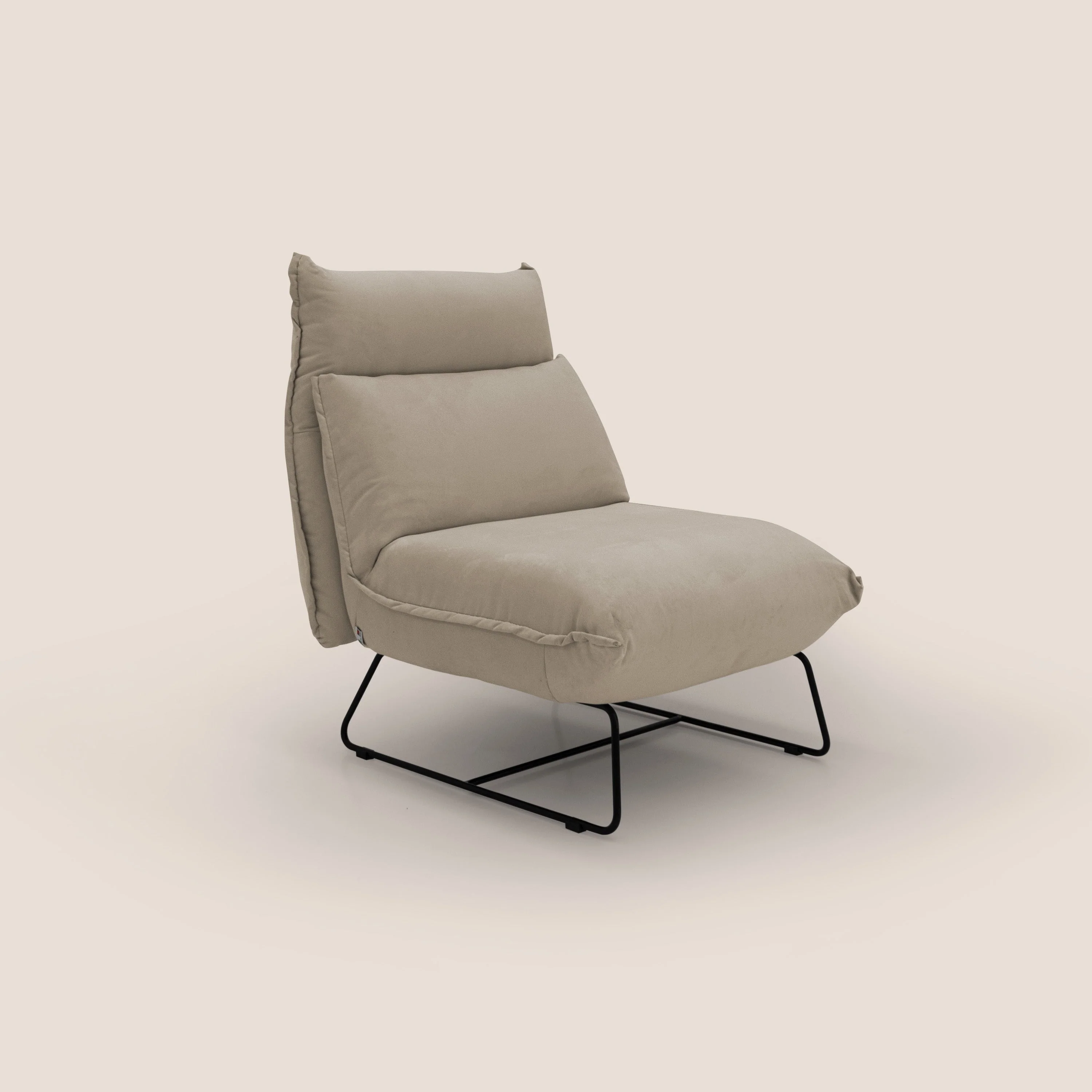 Tessa Fauteuil au design moderne en microfibre détachable T11 Taupe tortora - Image 2