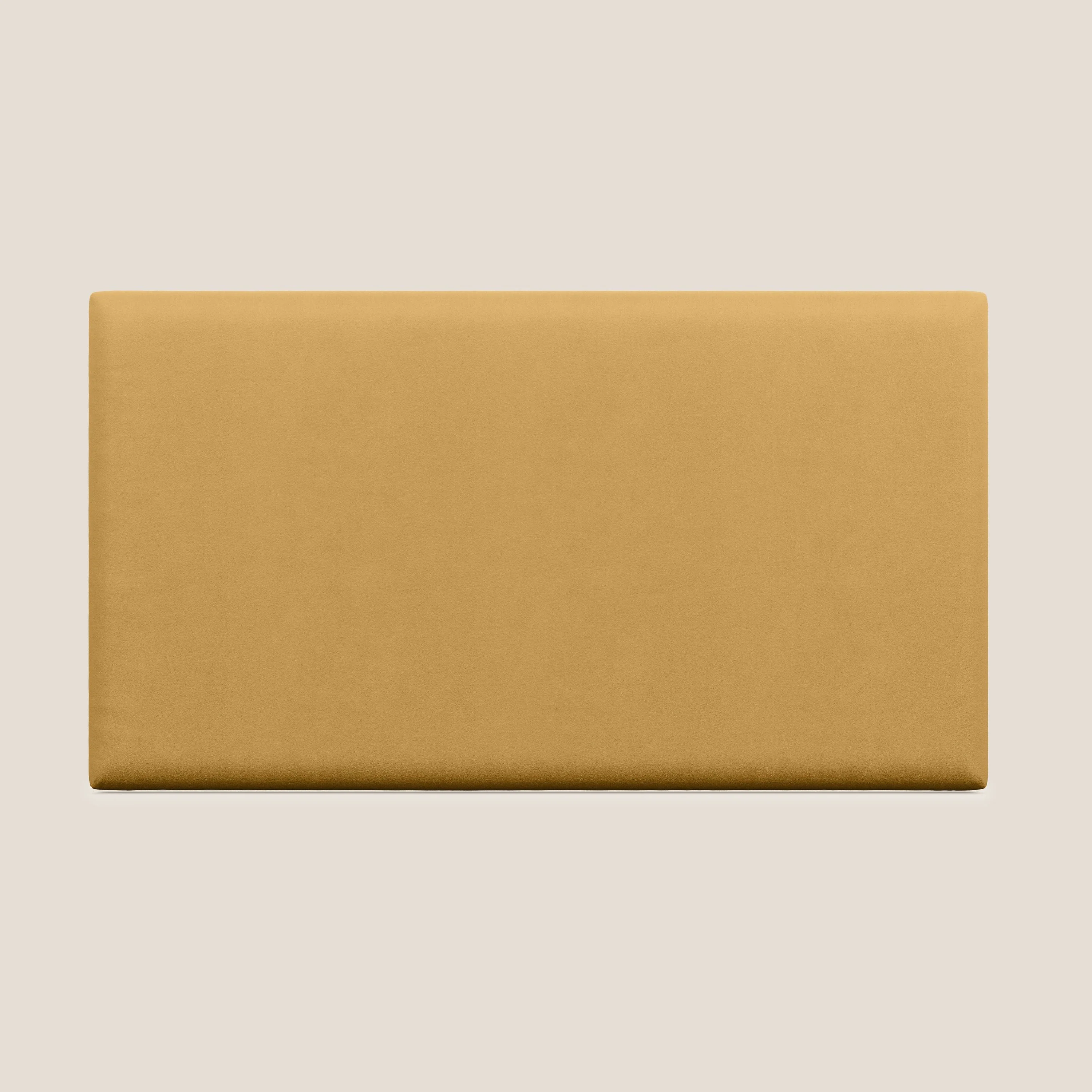 Tête de lit en  petit panneau mural de différentes dimensions en microfibre douce détachable T11 jaune