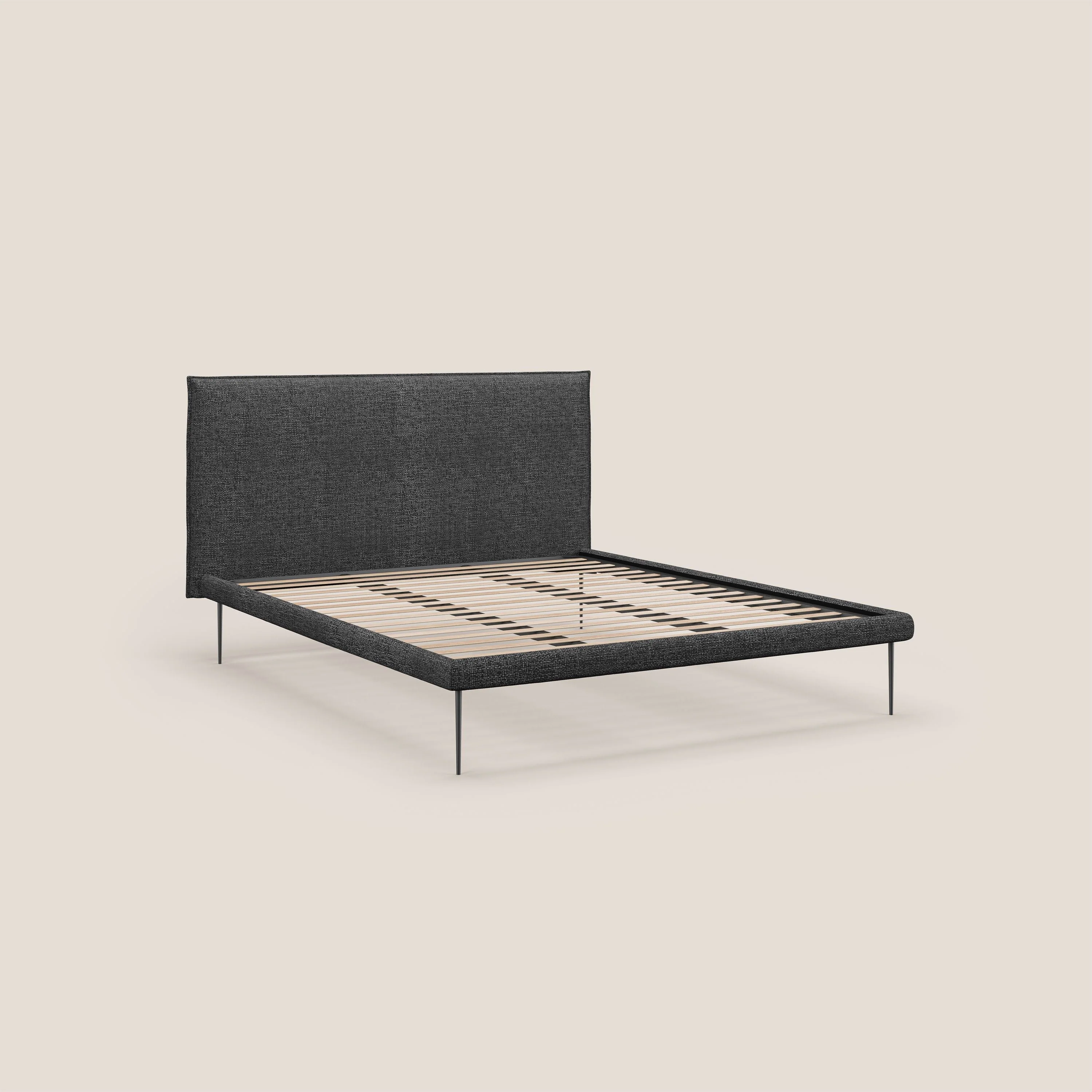 Theo lit moderne déhoussable avec pieds hauts en métal et tissu imperméable T10 anthracite - Image 5
