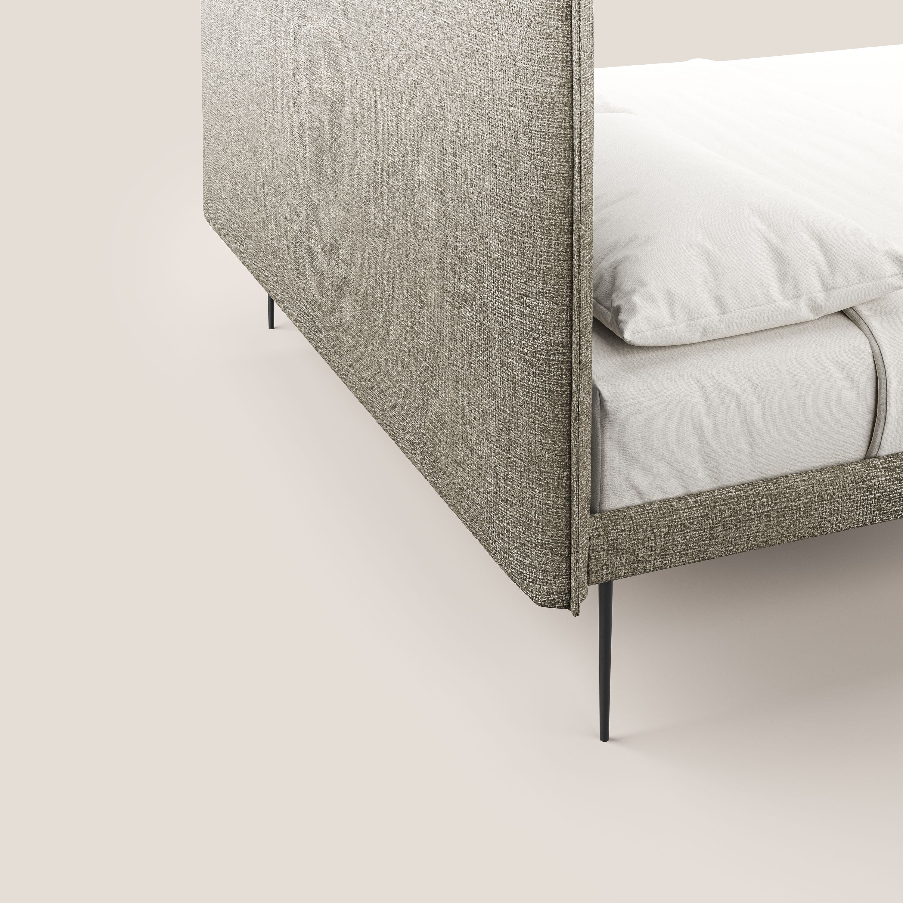 Theo lit moderne déhoussable avec pieds hauts en métal et tissu imperméable T10 Taupe tortora - Image 6