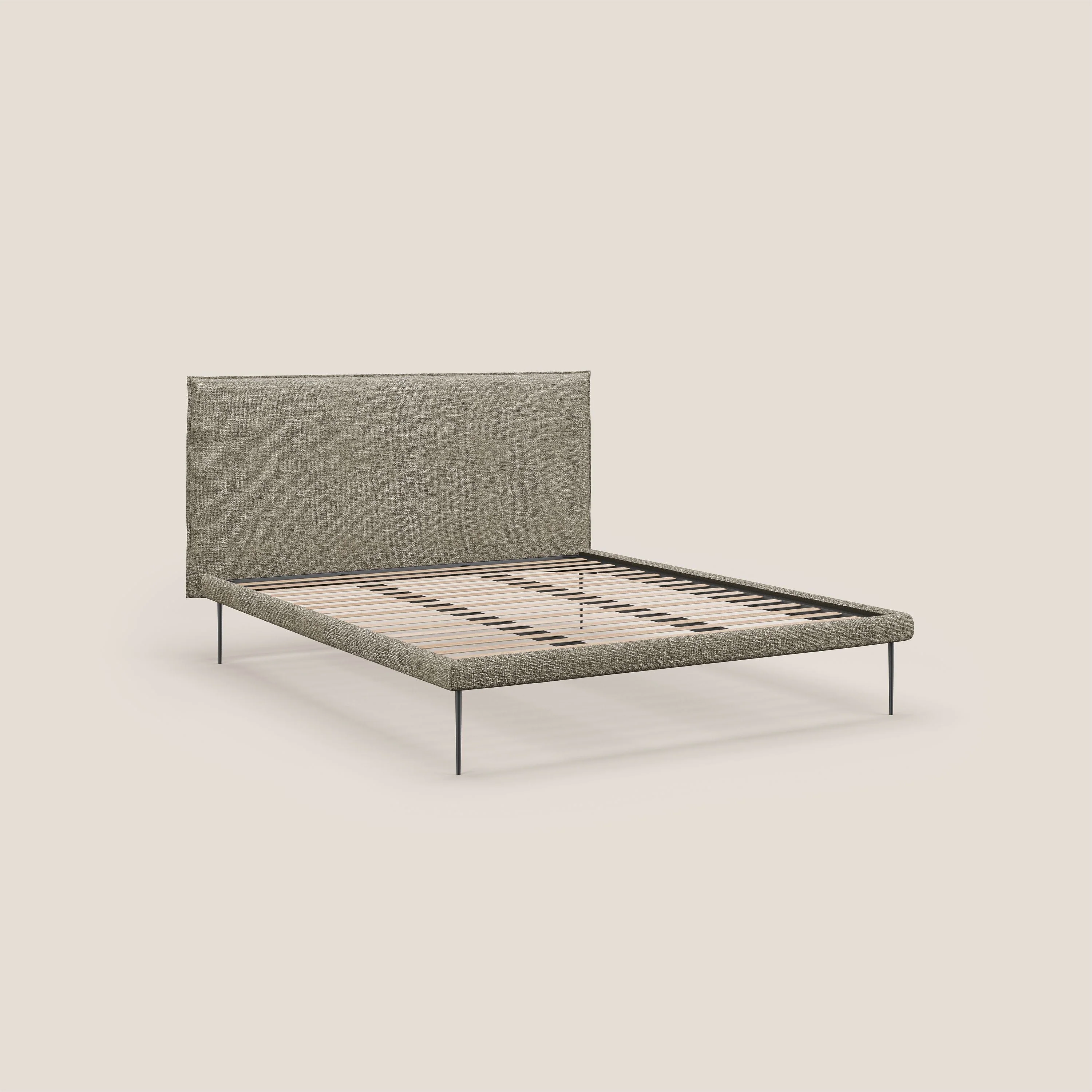 Theo lit moderne déhoussable avec pieds hauts en métal et tissu imperméable T10 Taupe tortora - Image 7