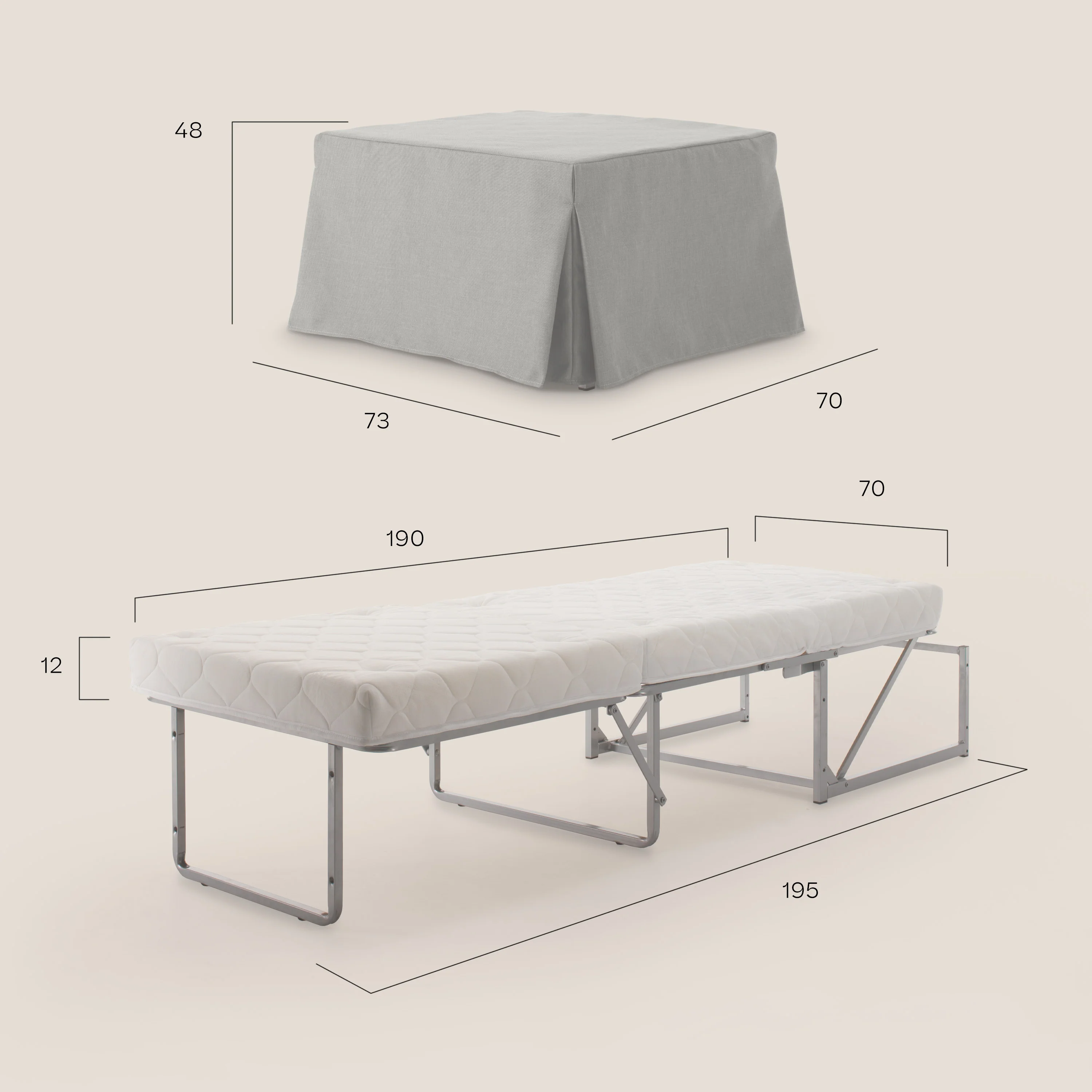 Tip-Top Pouf LIT en tissu imperméable T13 anthracite - Image 5