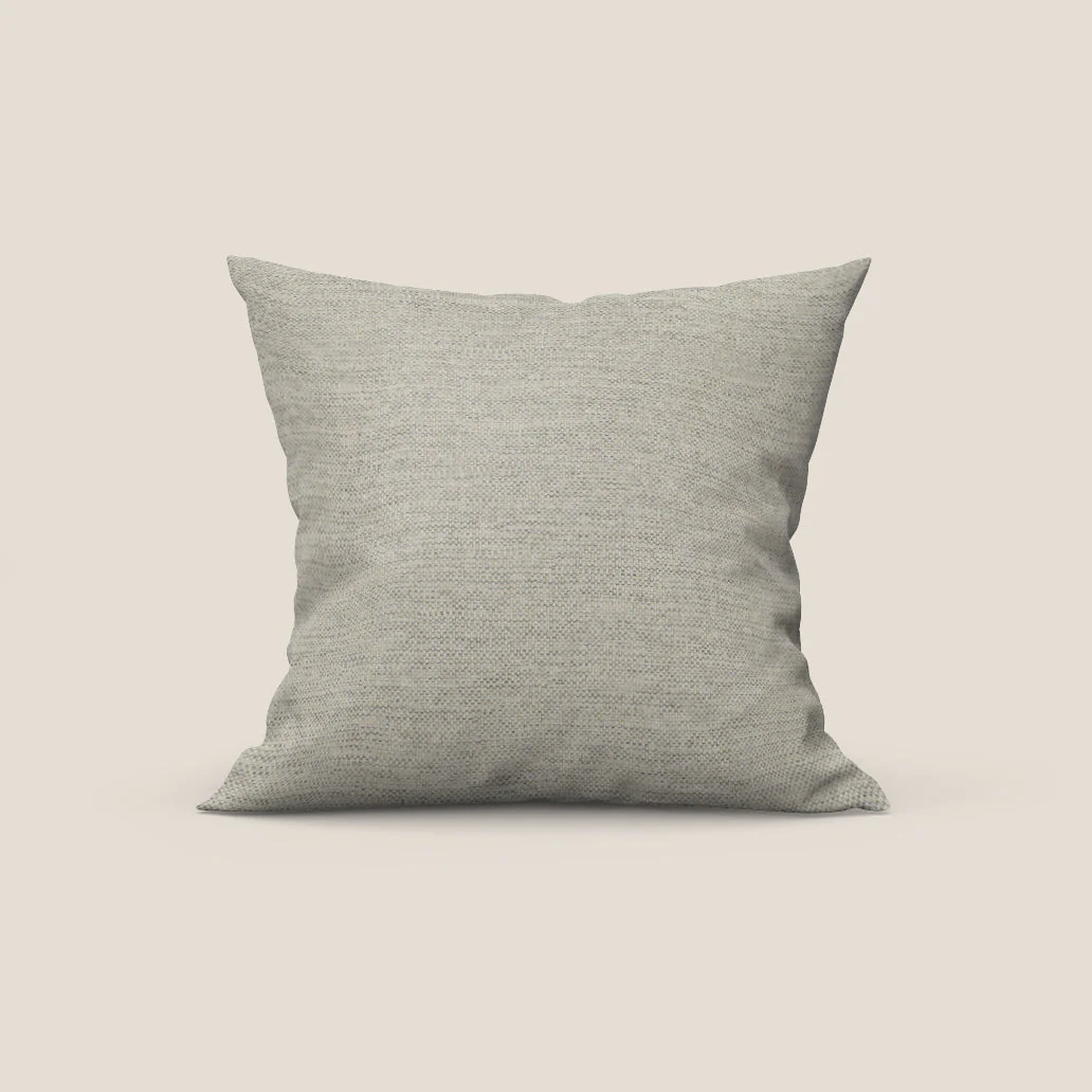 Tobago coussin disponible en différentes couleurs en tissu flammé effet coton imperméable T19 sable