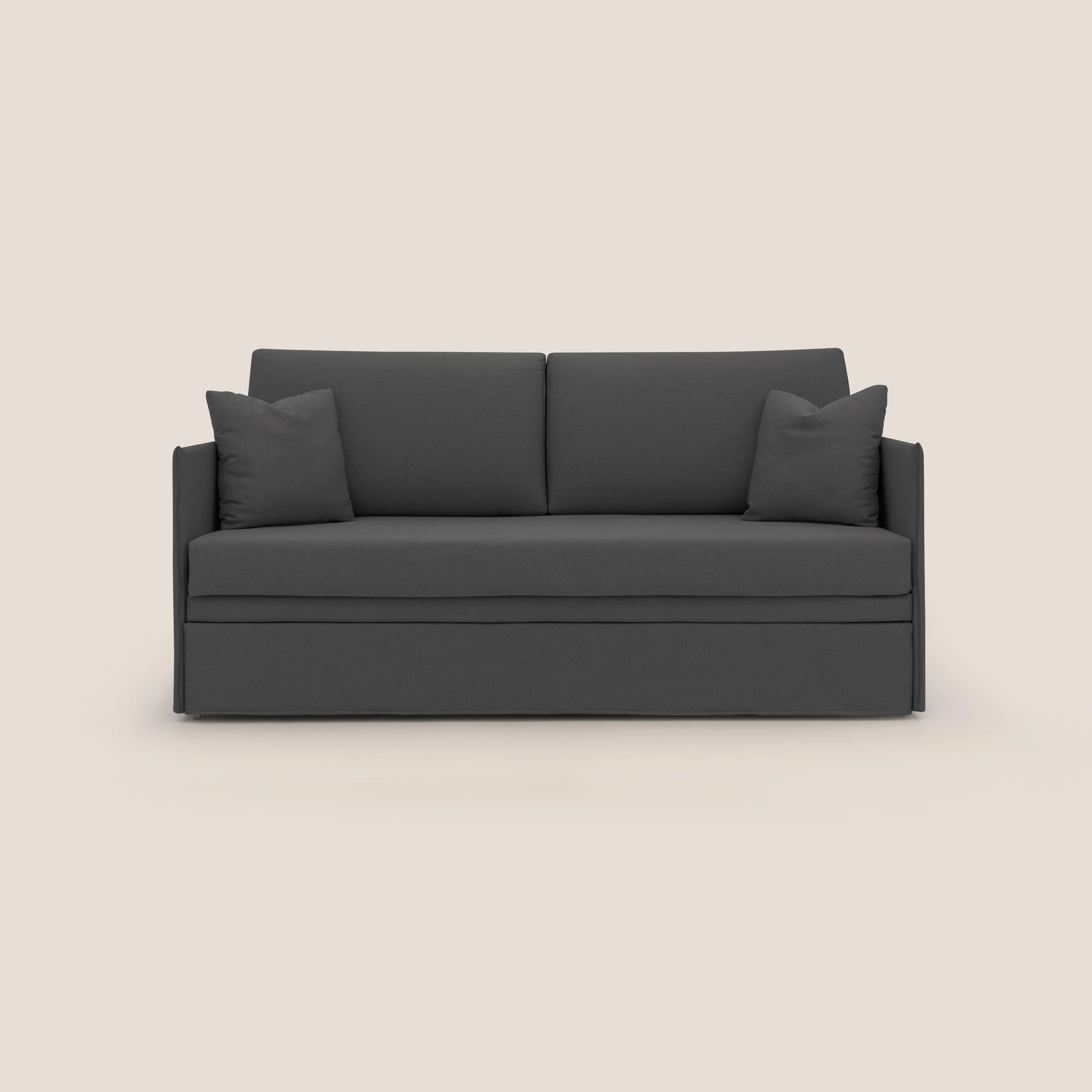 Tortona Canapé duplex avec lits jumeaux et tissu effet coton imperméable T13 anthracite