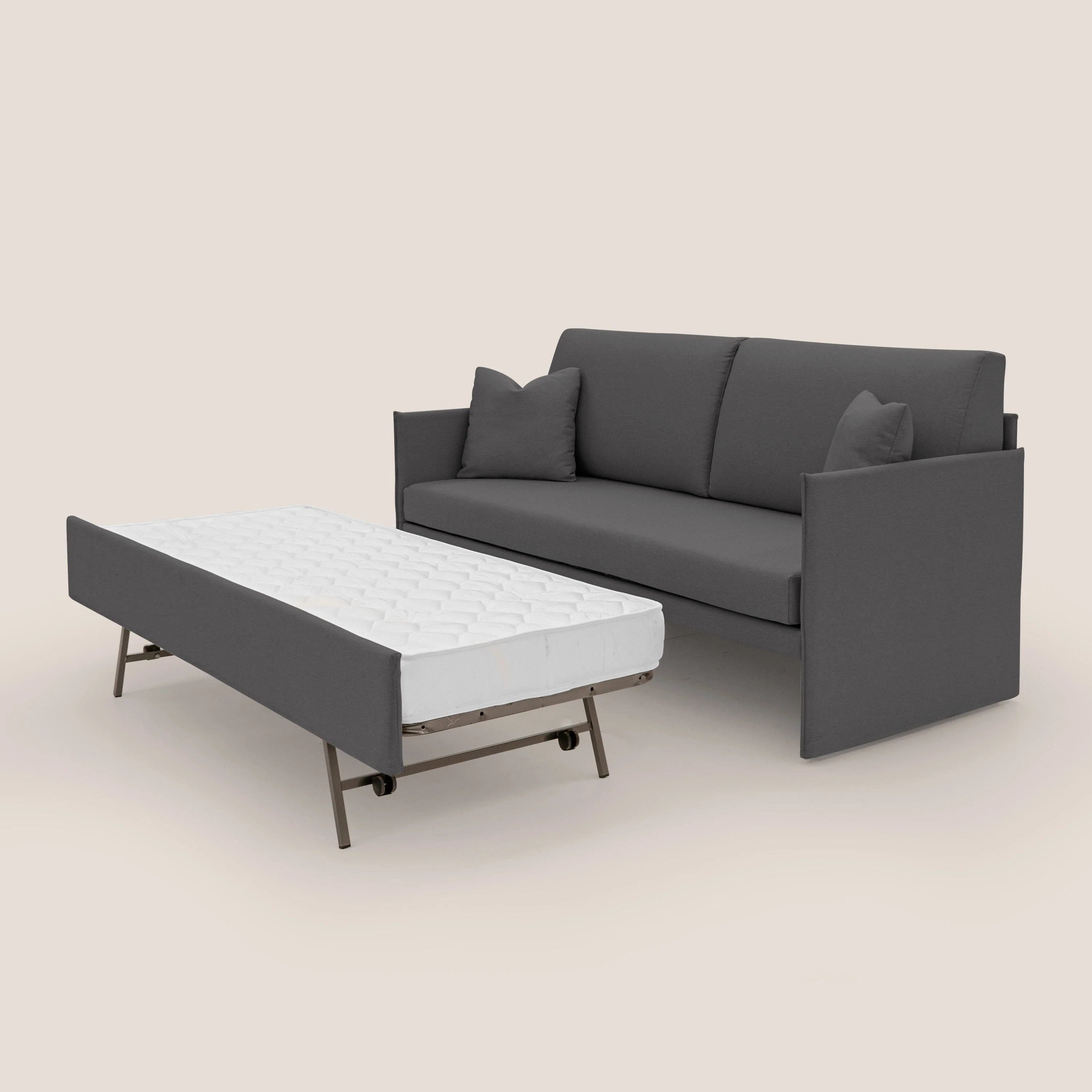 Tortona Canapé duplex avec lits jumeaux et tissu effet coton imperméable T13 anthracite - Image 6