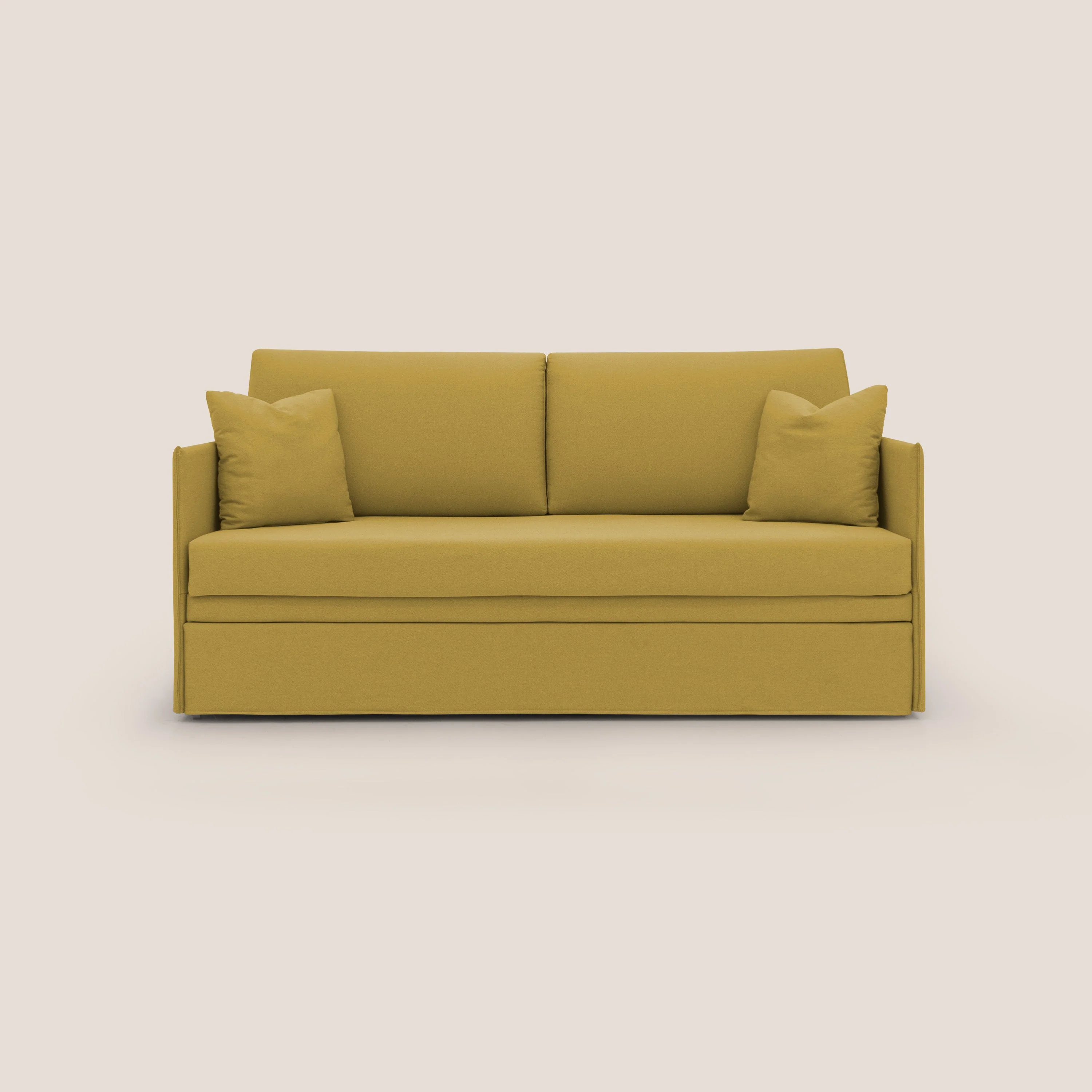 Tortona Canapé duplex avec lits jumeaux et tissu effet coton imperméable T13 jaune