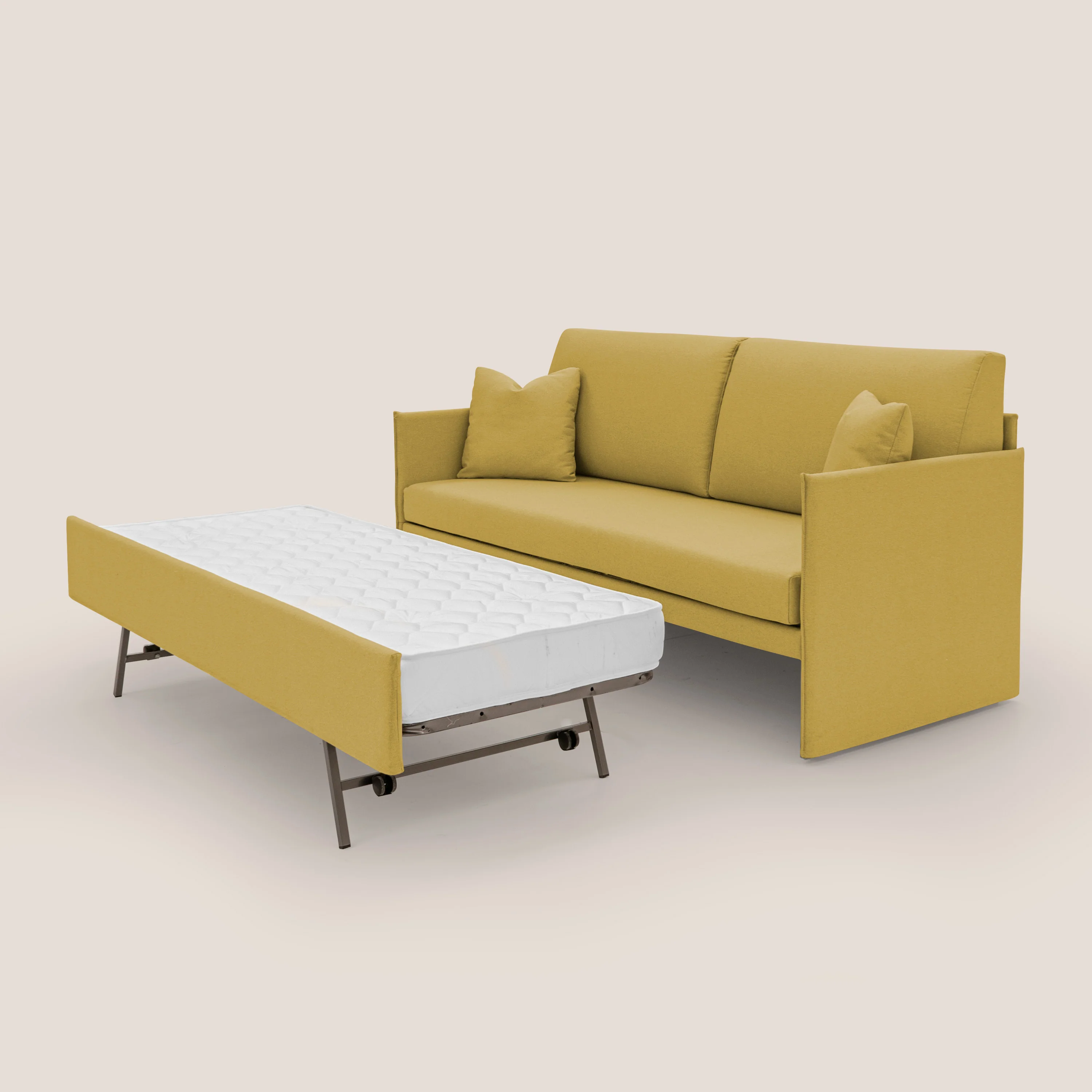 Tortona Canapé duplex avec lits jumeaux et tissu effet coton imperméable T13 jaune - Image 6