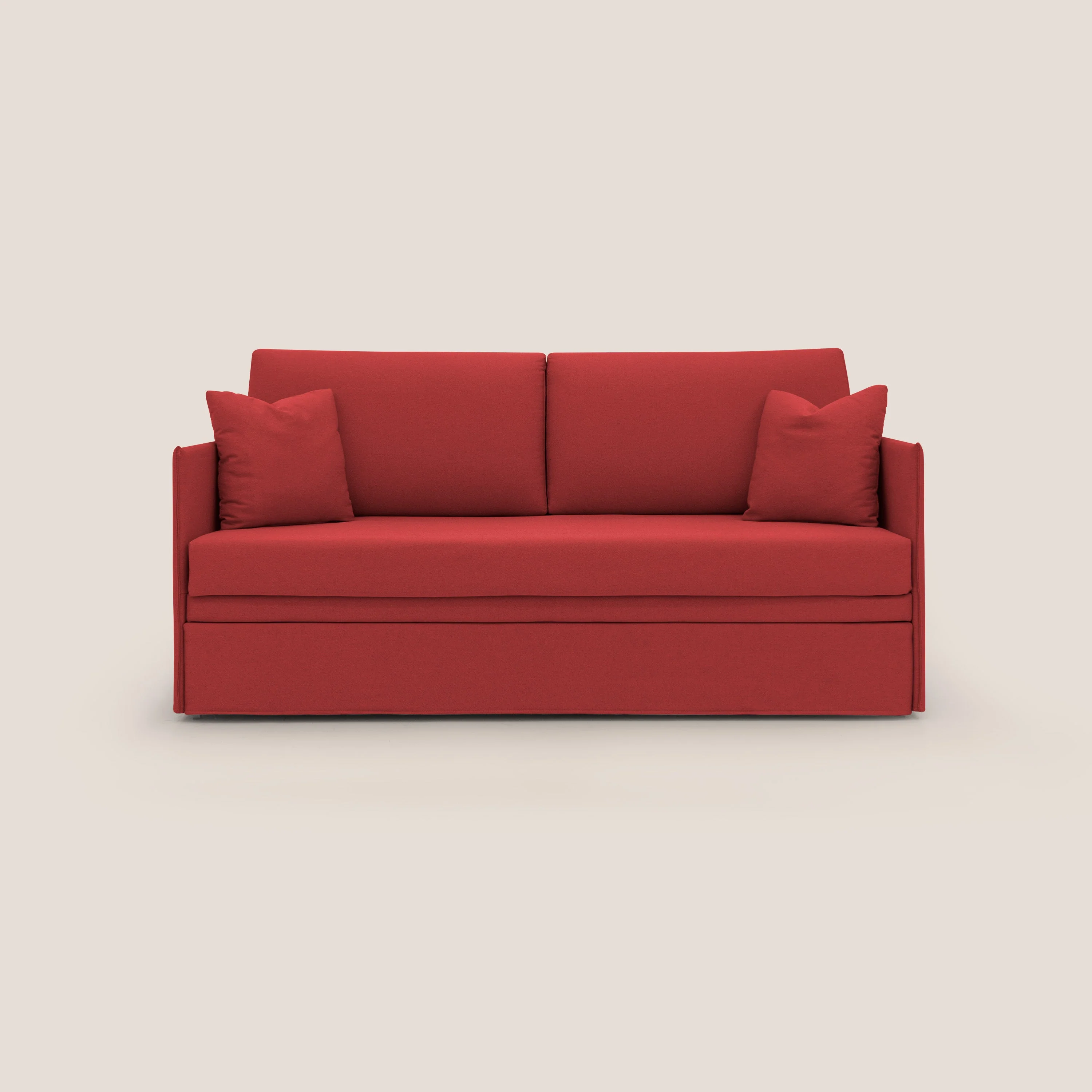 Tortona Canapé duplex avec lits jumeaux et tissu effet coton imperméable T13 rouge