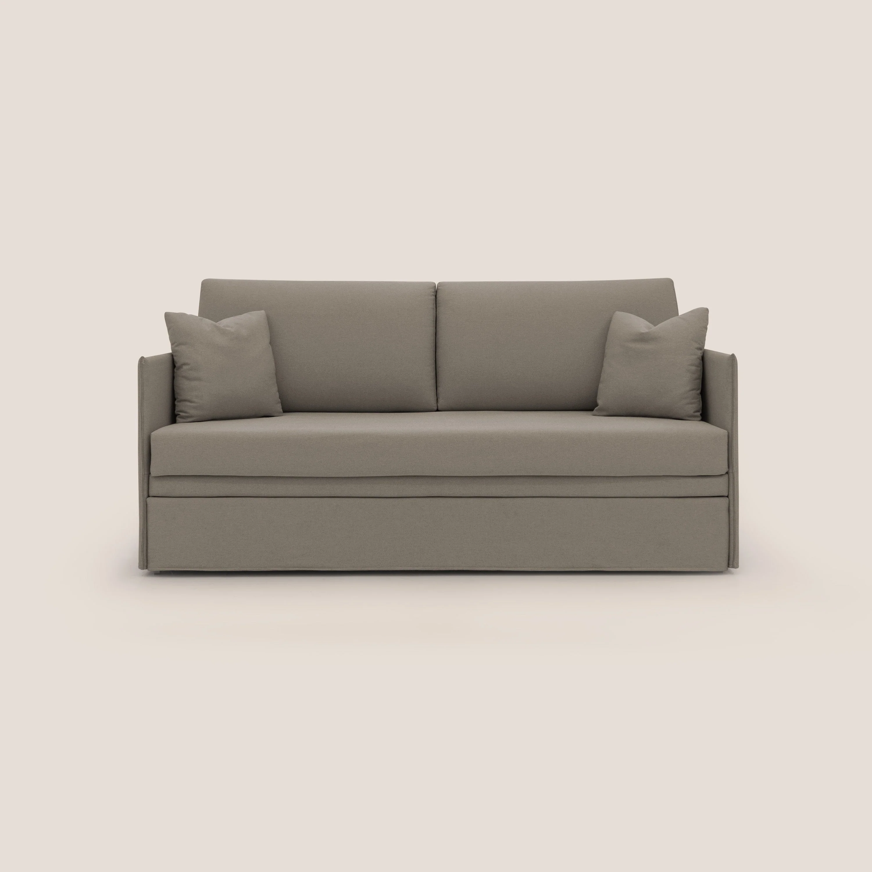 Tortona Canapé duplex avec lits jumeaux et tissu effet coton imperméable T13 Taupe tortora