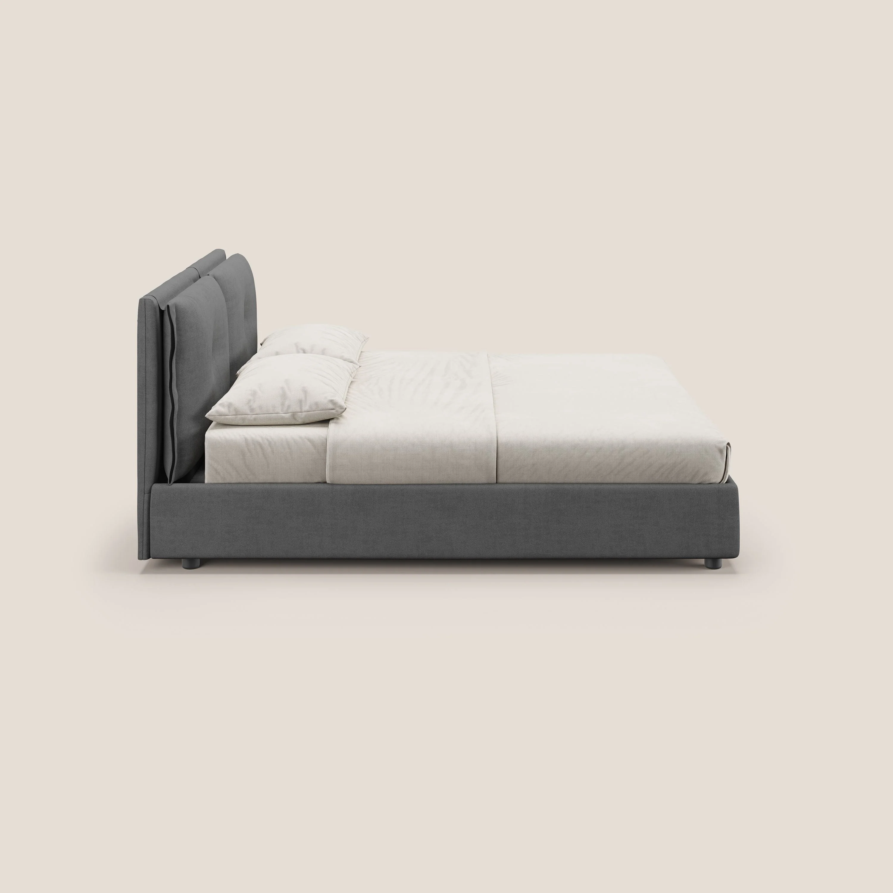 Travis lit coffre avec coussins capitonnés amovibles en tissu imperméable T02 gris - Image 5