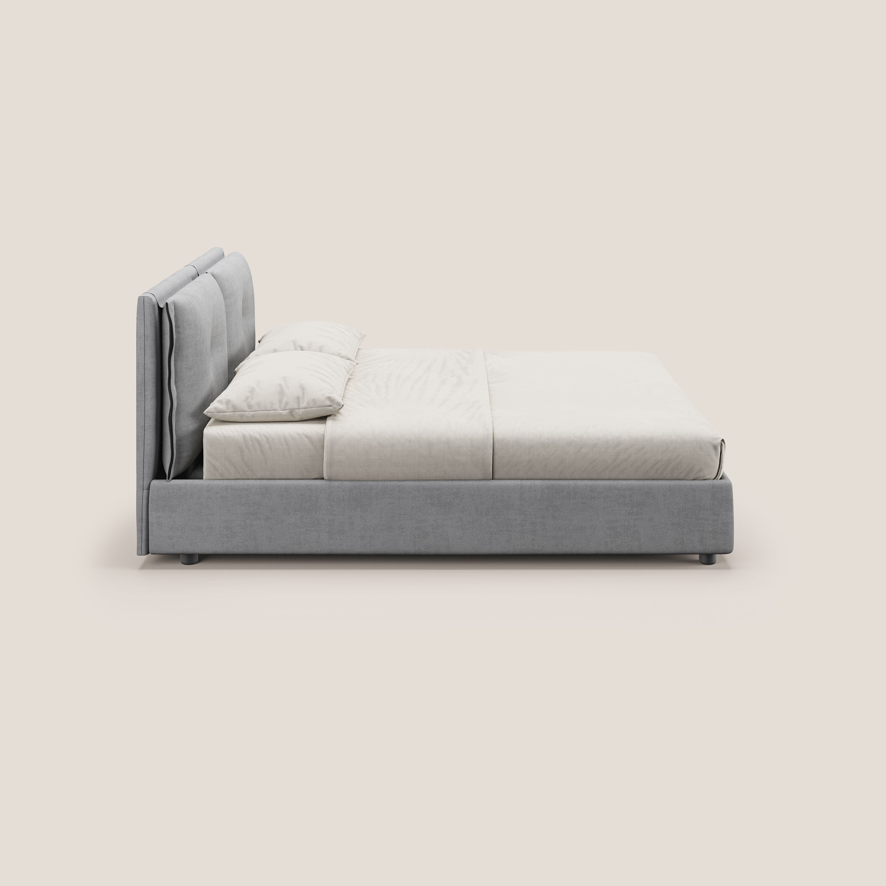 Travis lit coffre avec coussins capitonnés amovibles en tissu imperméable T02 gris clair - Image 5