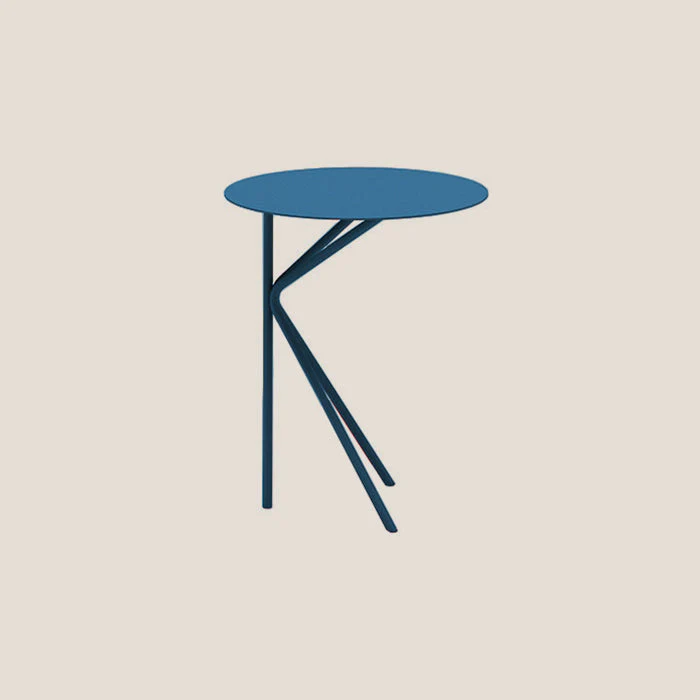Twin table haute minimaliste ronde en différentes couleurs bleu canard