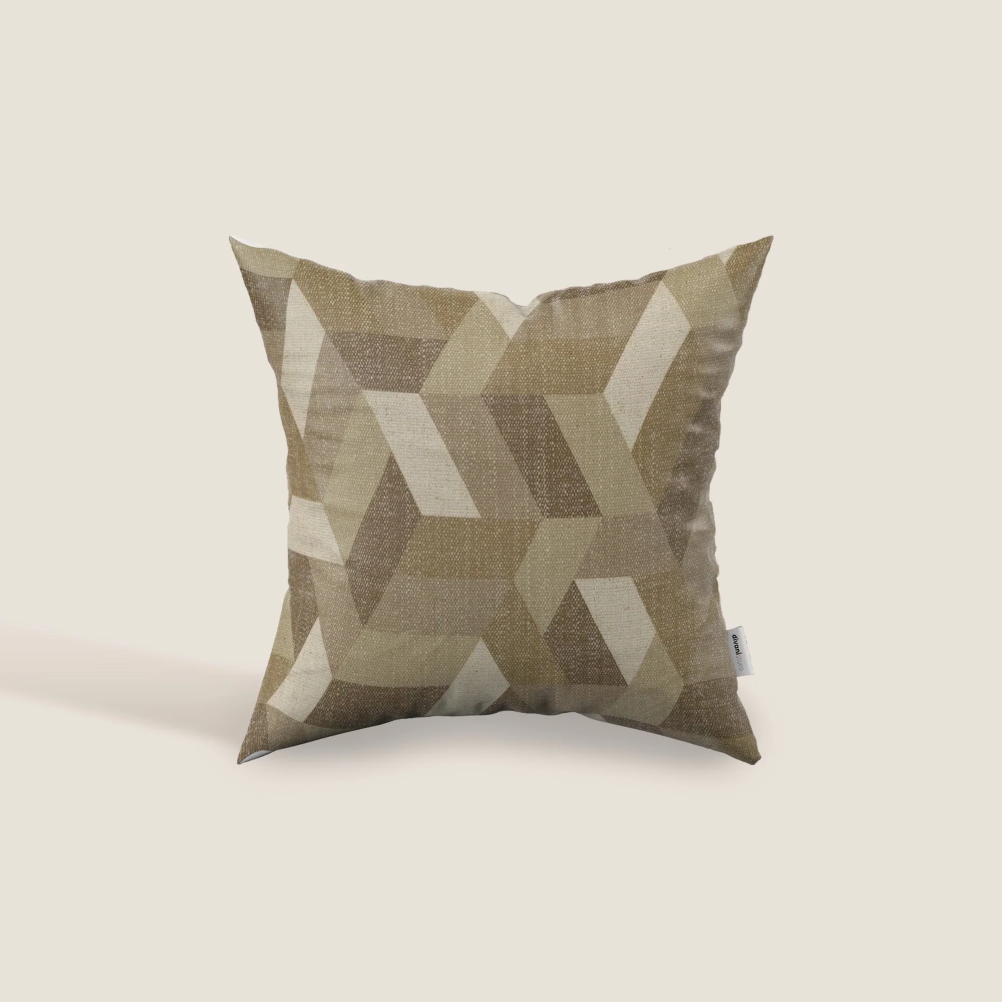 Unreal coussins à fantaisie géométriques en tissu hydrofuge beige