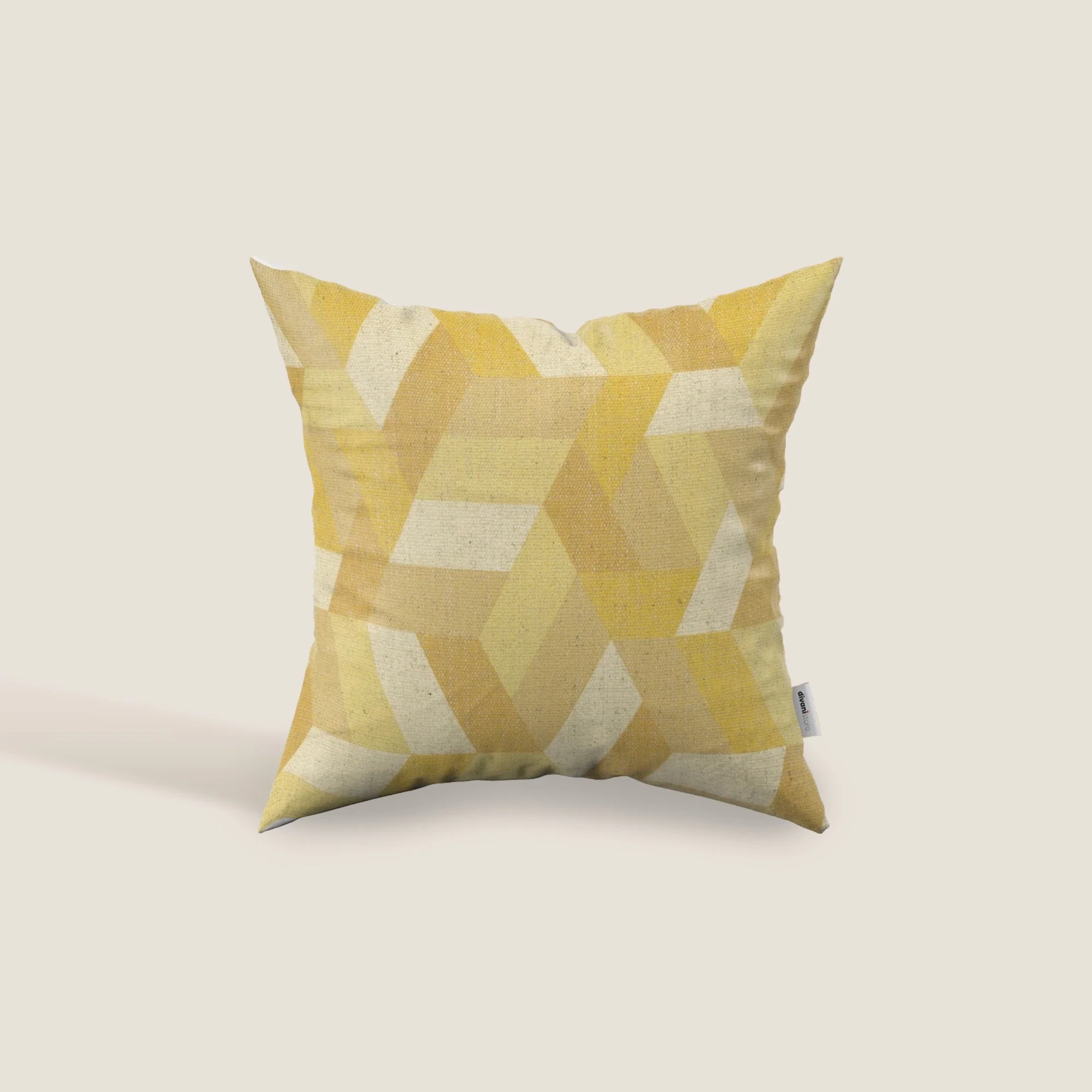 Unreal coussins à fantaisie géométriques en tissu hydrofuge jaune