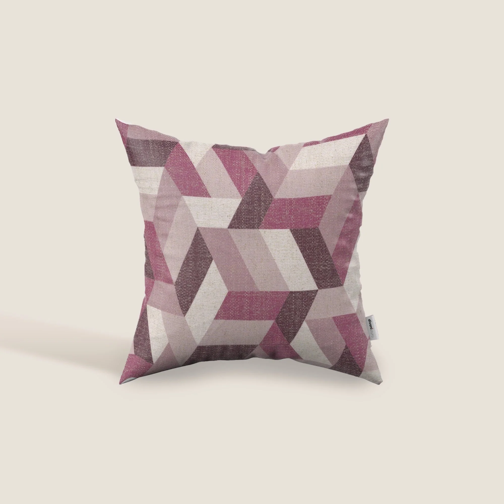 Unreal coussins à fantaisie géométriques en tissu hydrofuge rose