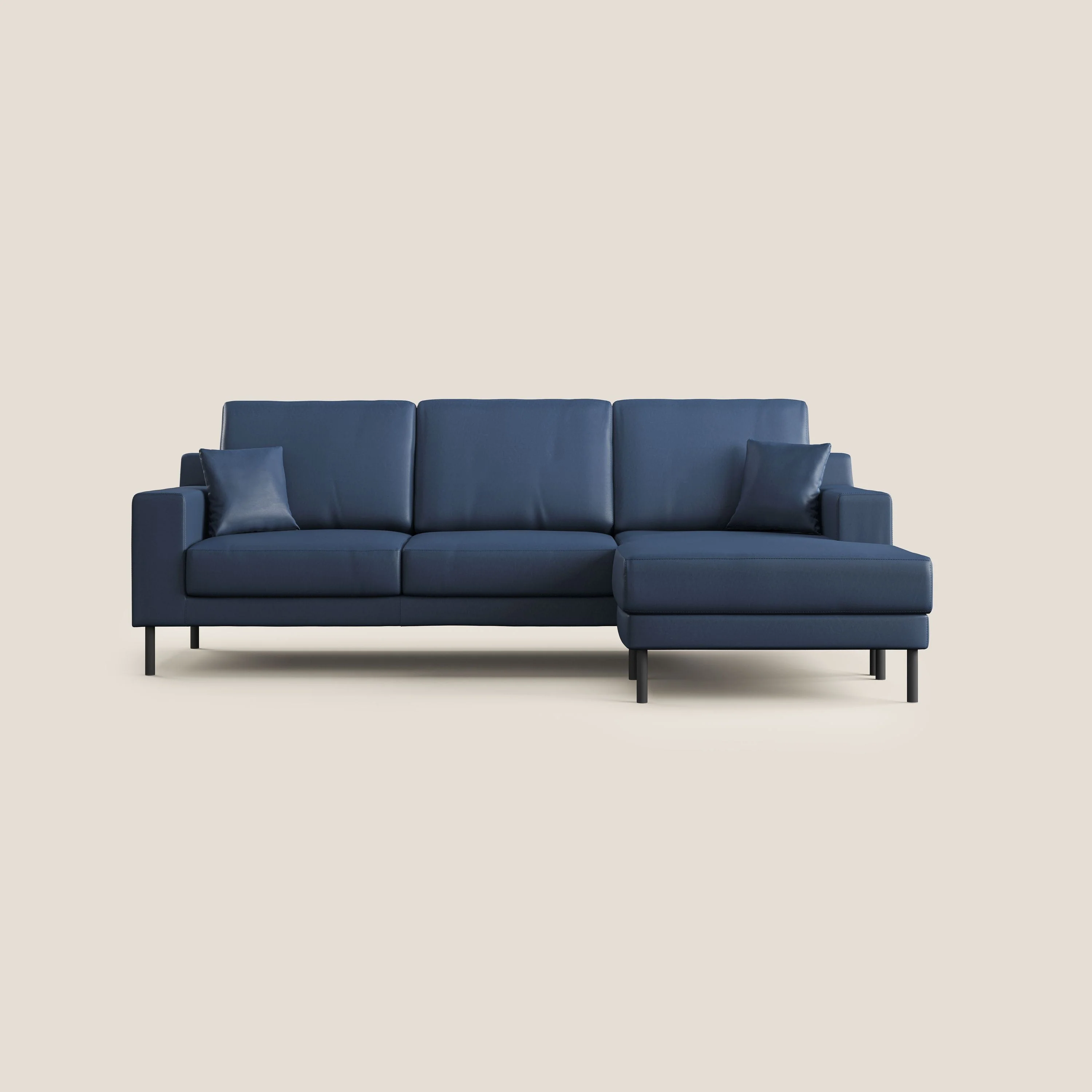 Uranio Canapé d'angle moderne réversible en simili cuir imperméable T04 bleu