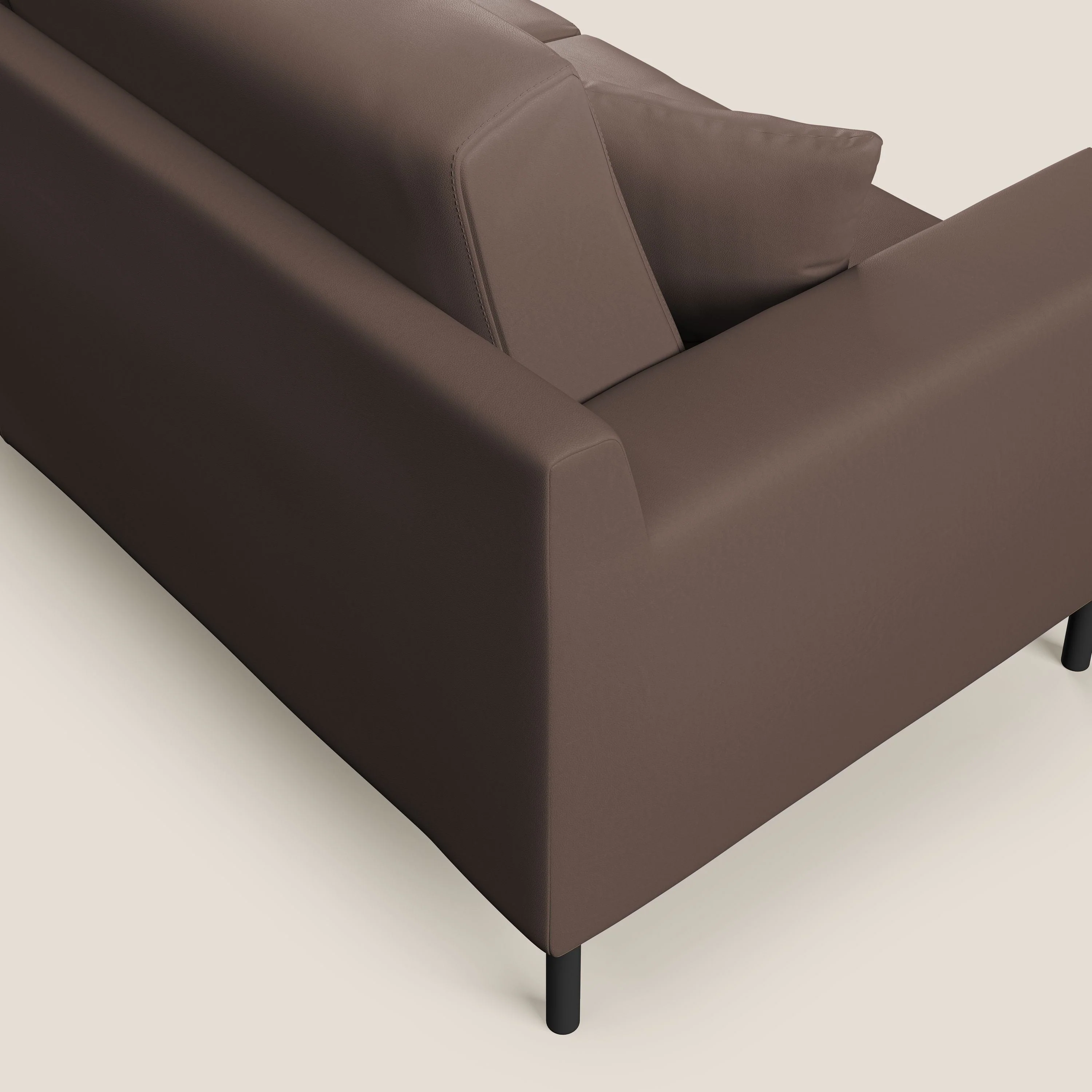 Uranio Canapé d'angle moderne réversible en simili cuir imperméable T04 marron - Image 6