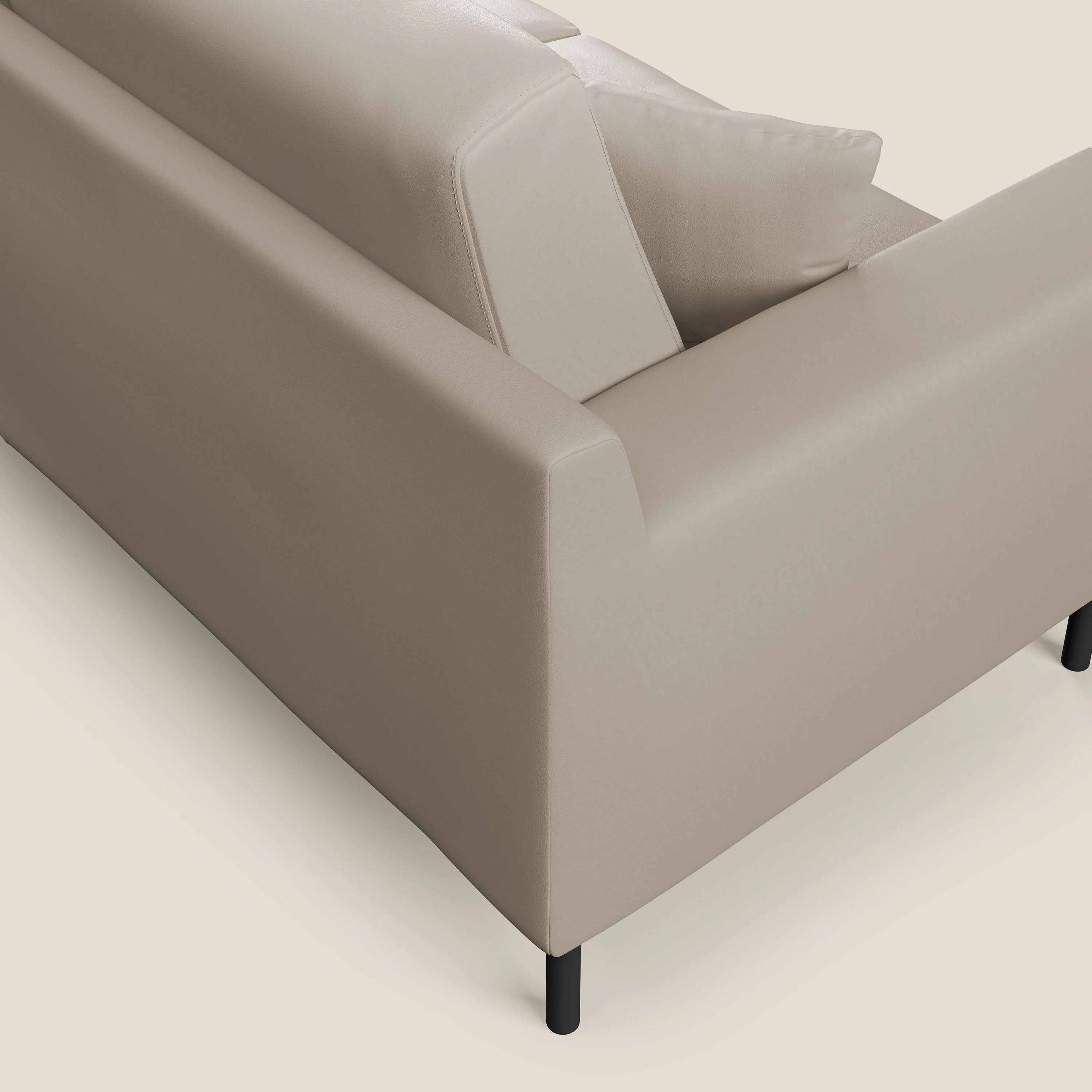 Uranio canapé linéaire moderne en simili cuir imperméable T04 beige - Image 6