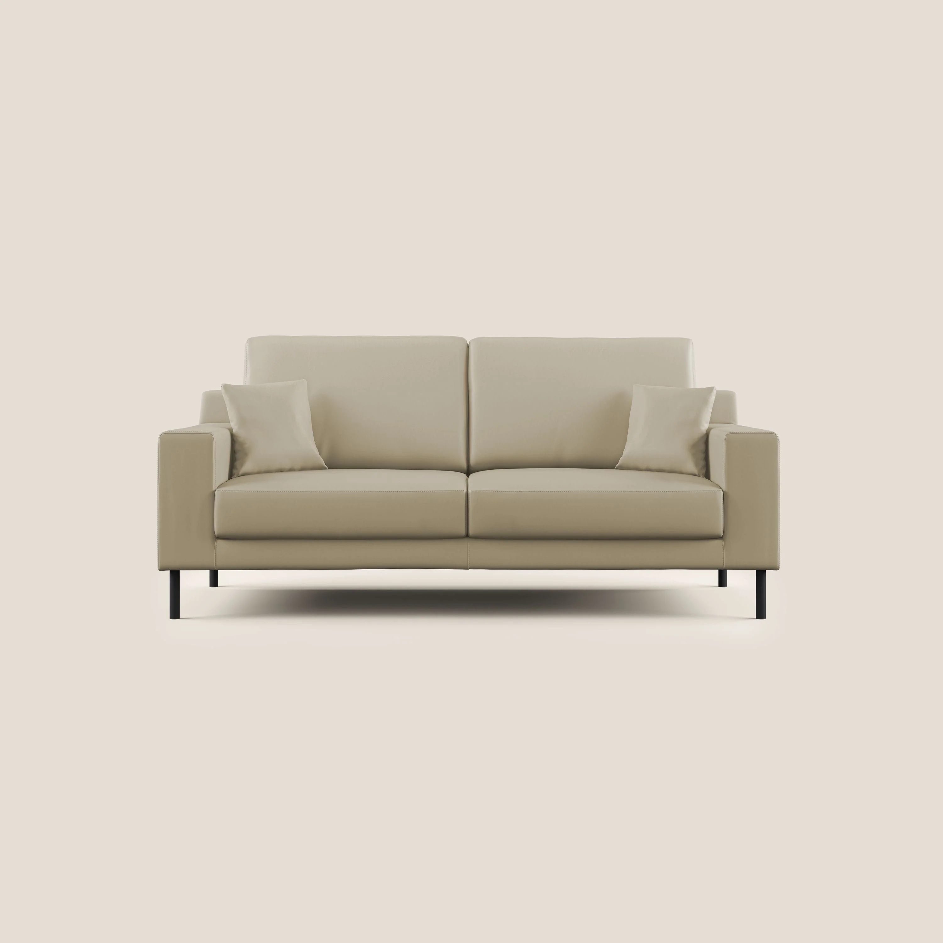Uranio canapé linéaire moderne en simili cuir imperméable T04 crÚme
