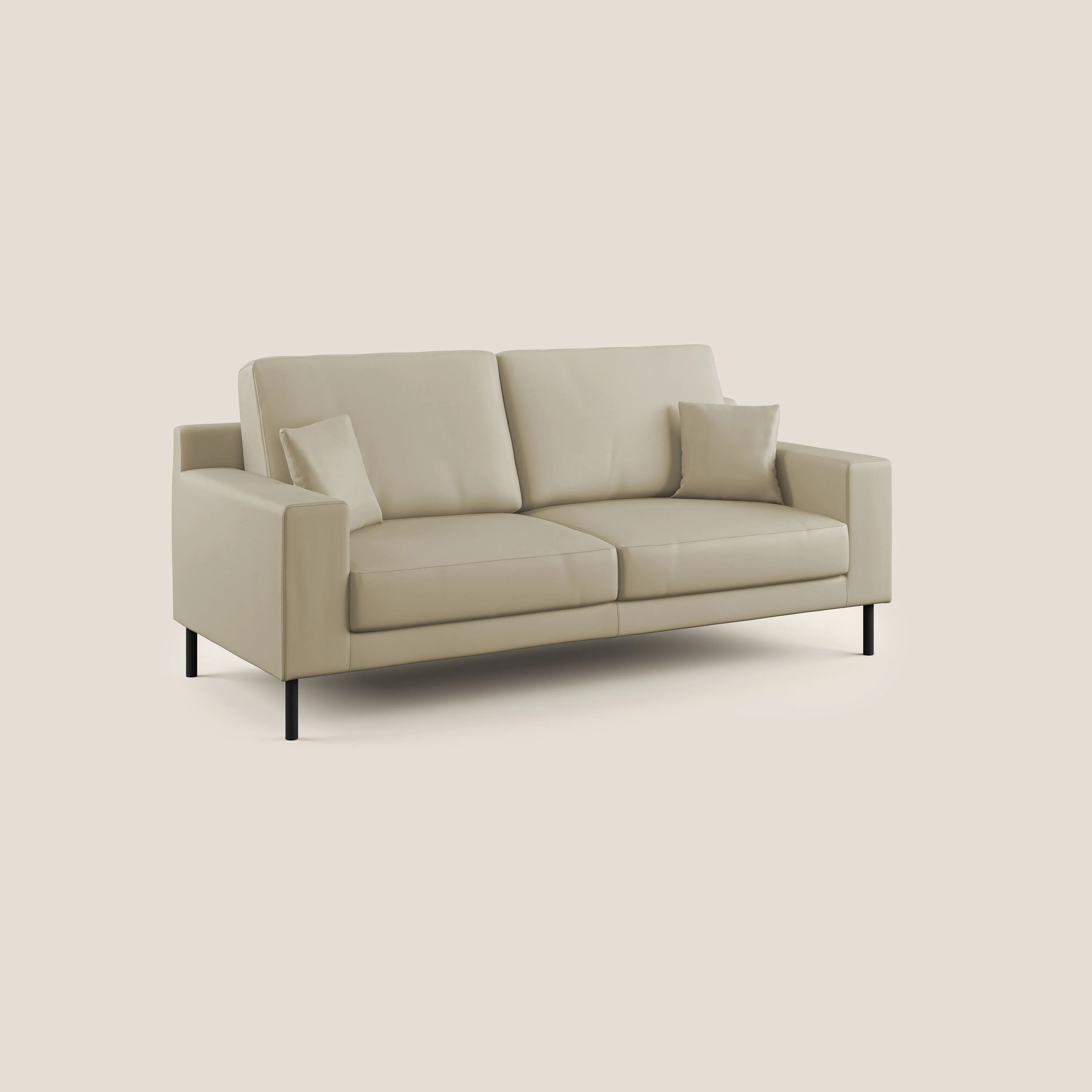 Uranio canapé linéaire moderne en simili cuir imperméable T04 crÚme - Image 2