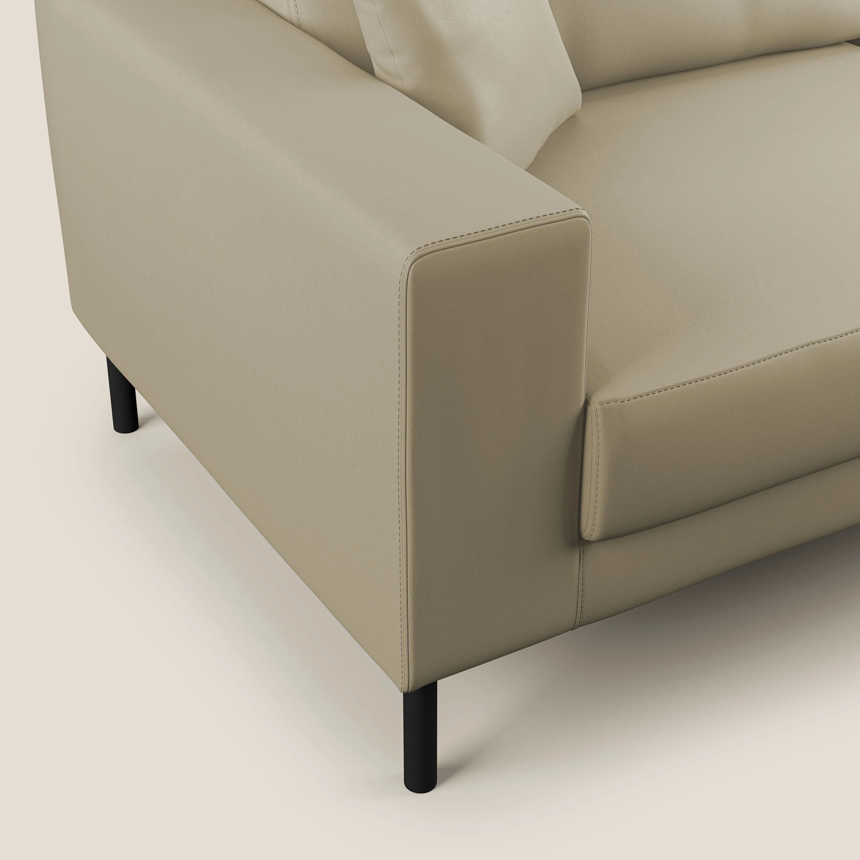 Uranio canapé linéaire moderne en simili cuir imperméable T04 crÚme - Image 3
