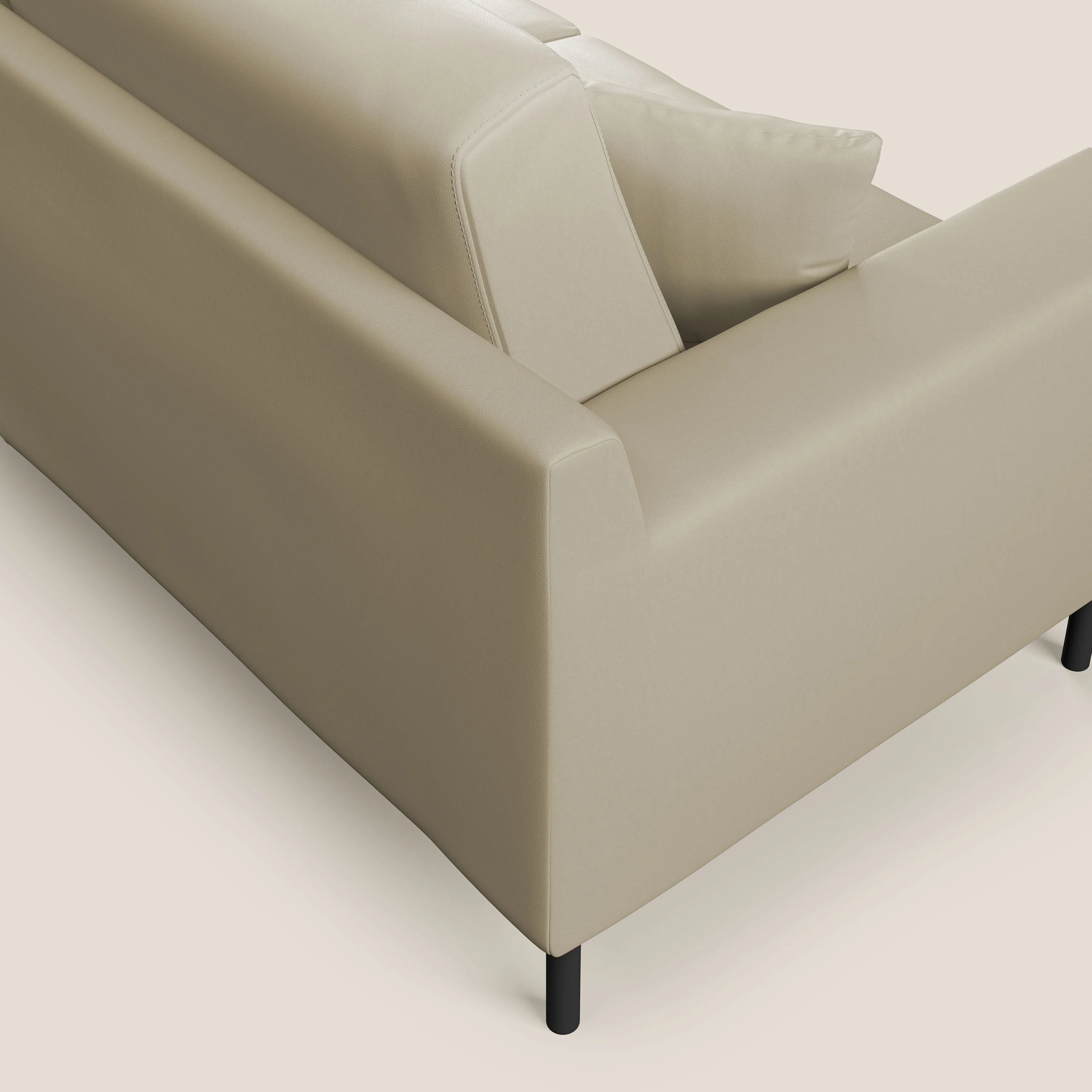 Uranio canapé linéaire moderne en simili cuir imperméable T04 crÚme - Image 4